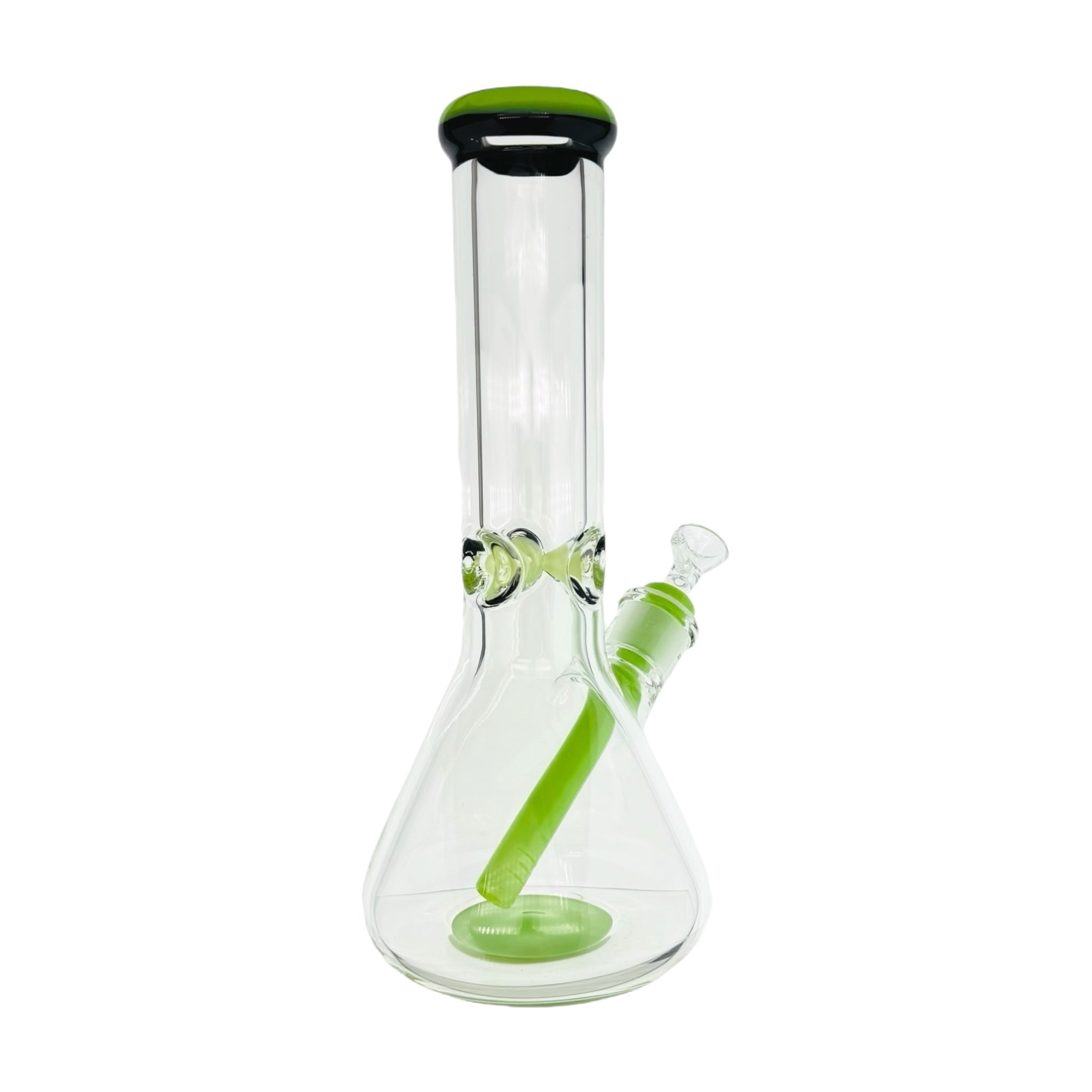 9mm Thick Slyme Green And Black Two Tone Beaker Bong