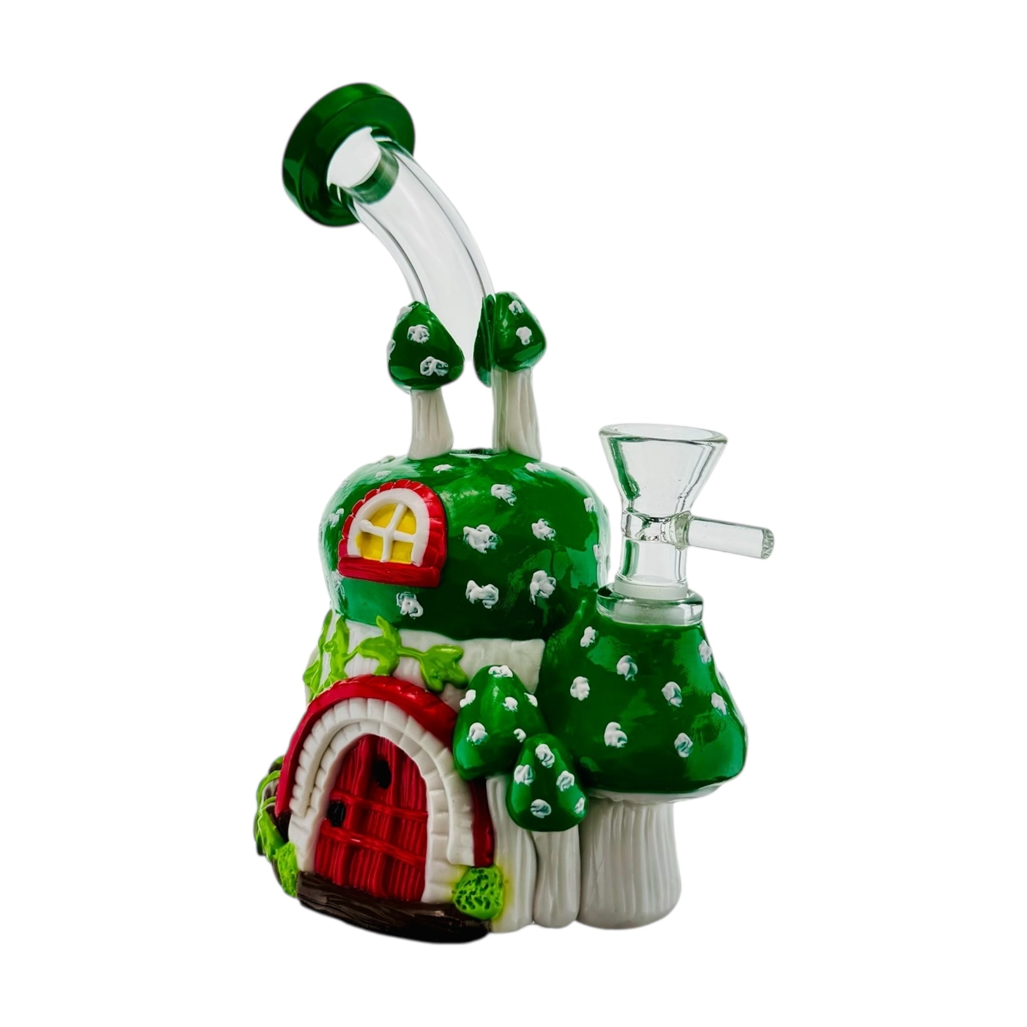 monster bong Green And White Mushroom House Small Bong