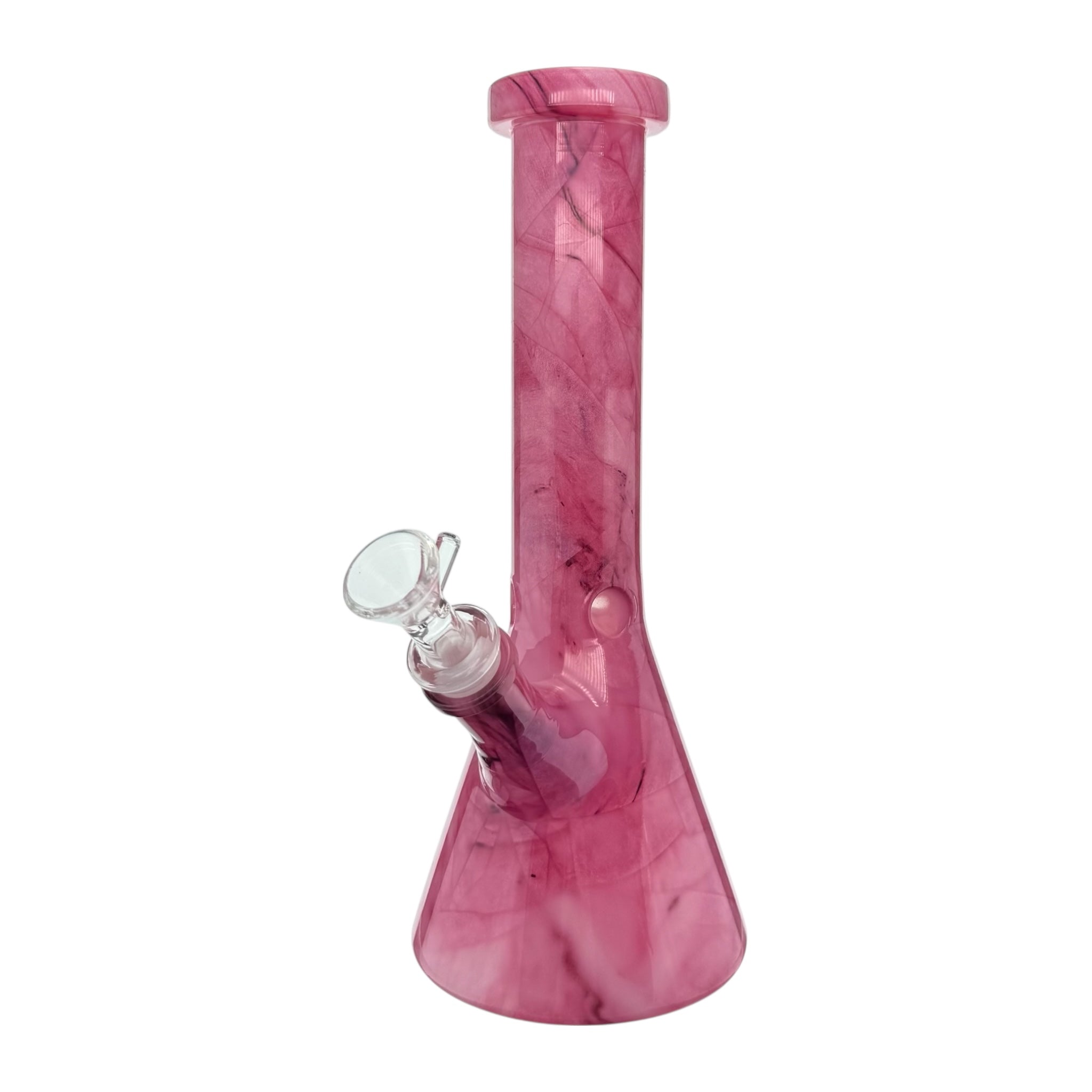 Pink Mystic Marble Beaker Base Glass Bong 10 Inch