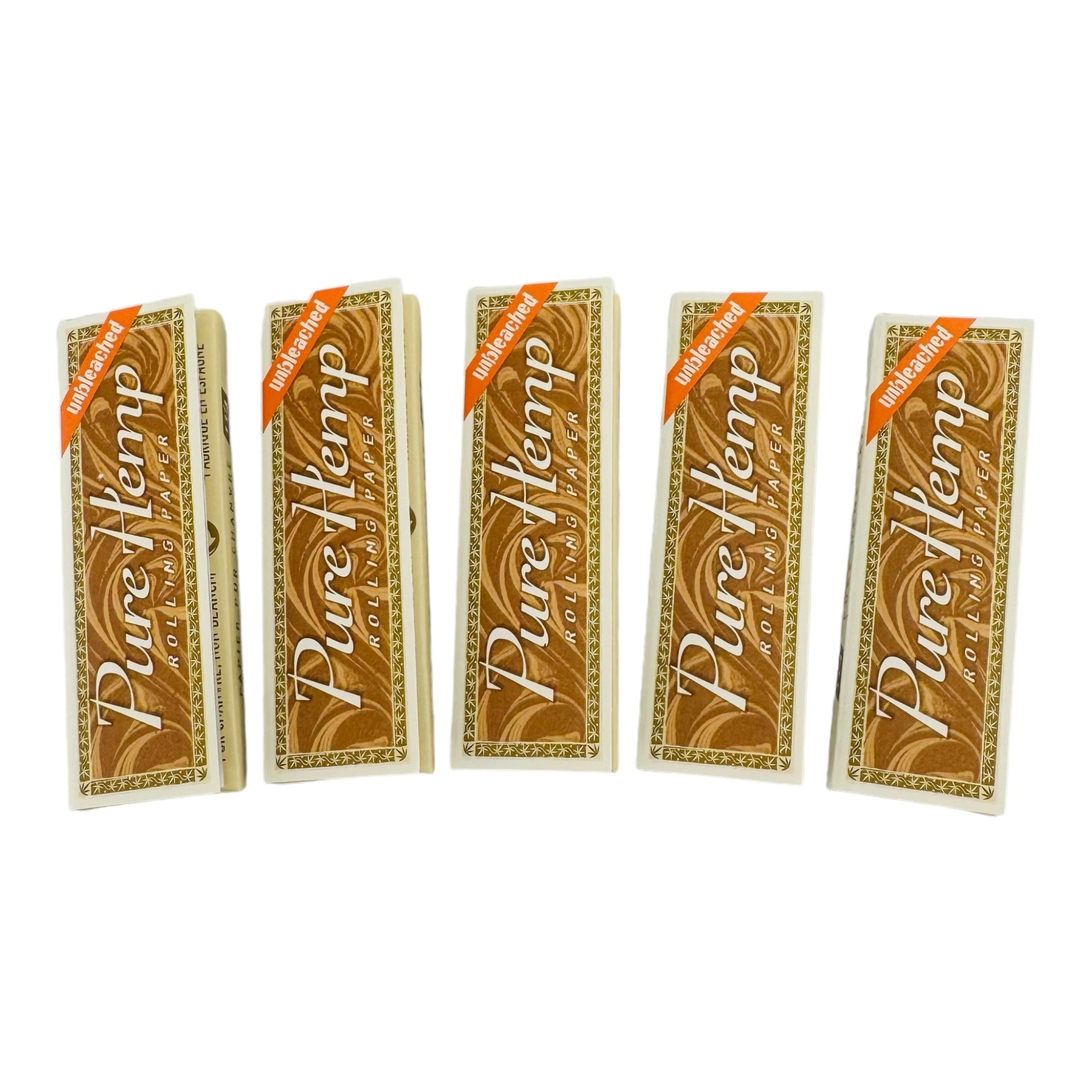 Pure Hemp Unbleached 1-1/4" Rolling Papers 5 individual Packs for sale