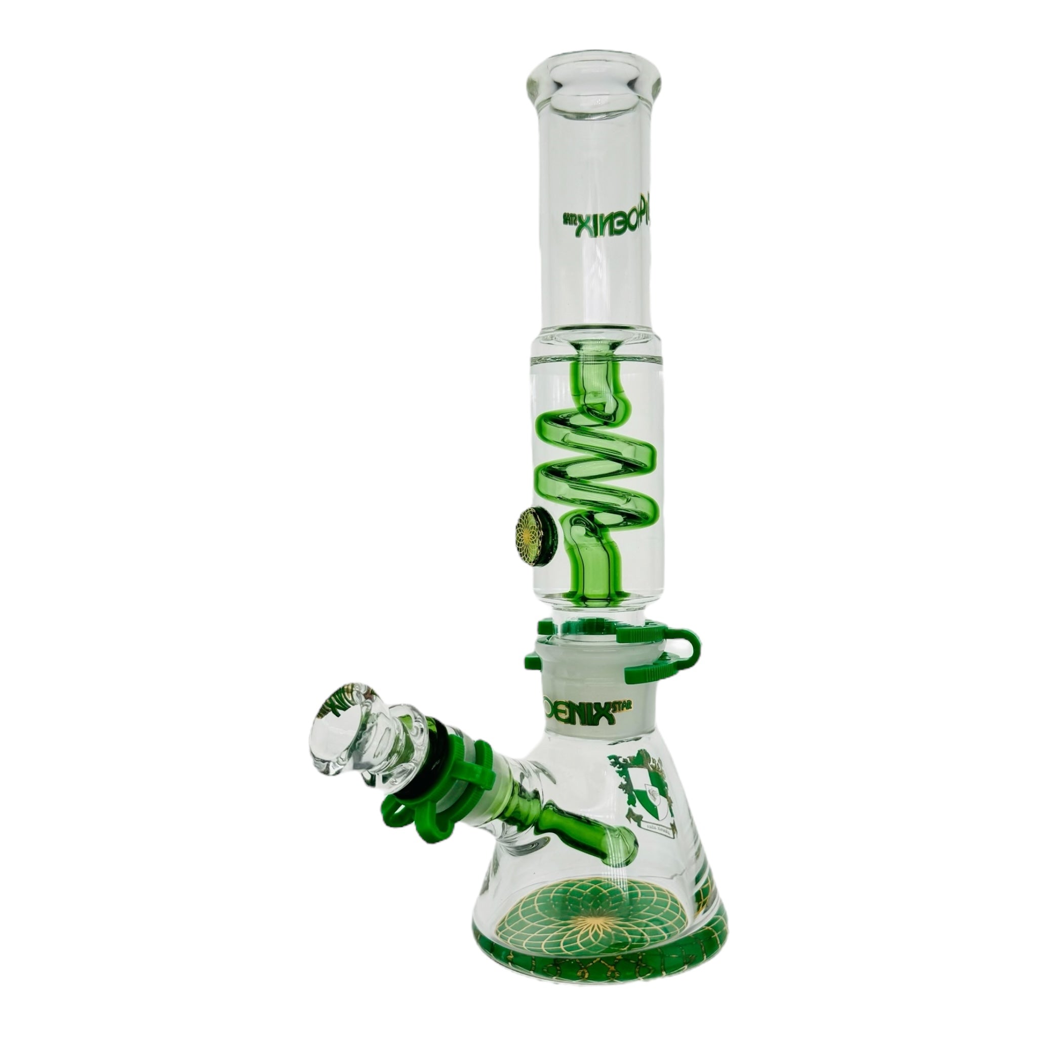 Phoenix Glass Green Bong With Glycerin Coil