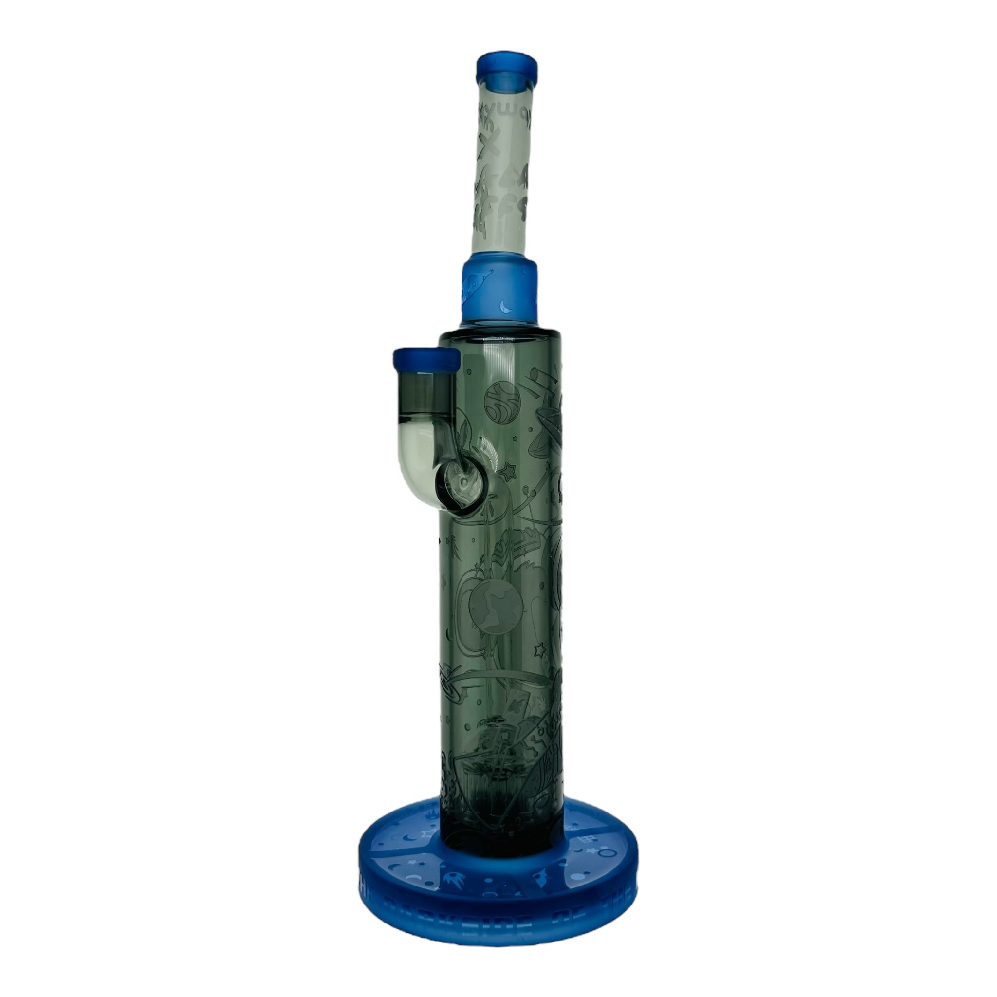 Milkyway Glass and Koala Puffs Moon Sesh 12” Dab Rig Or Bong for cannabis Black And Blue