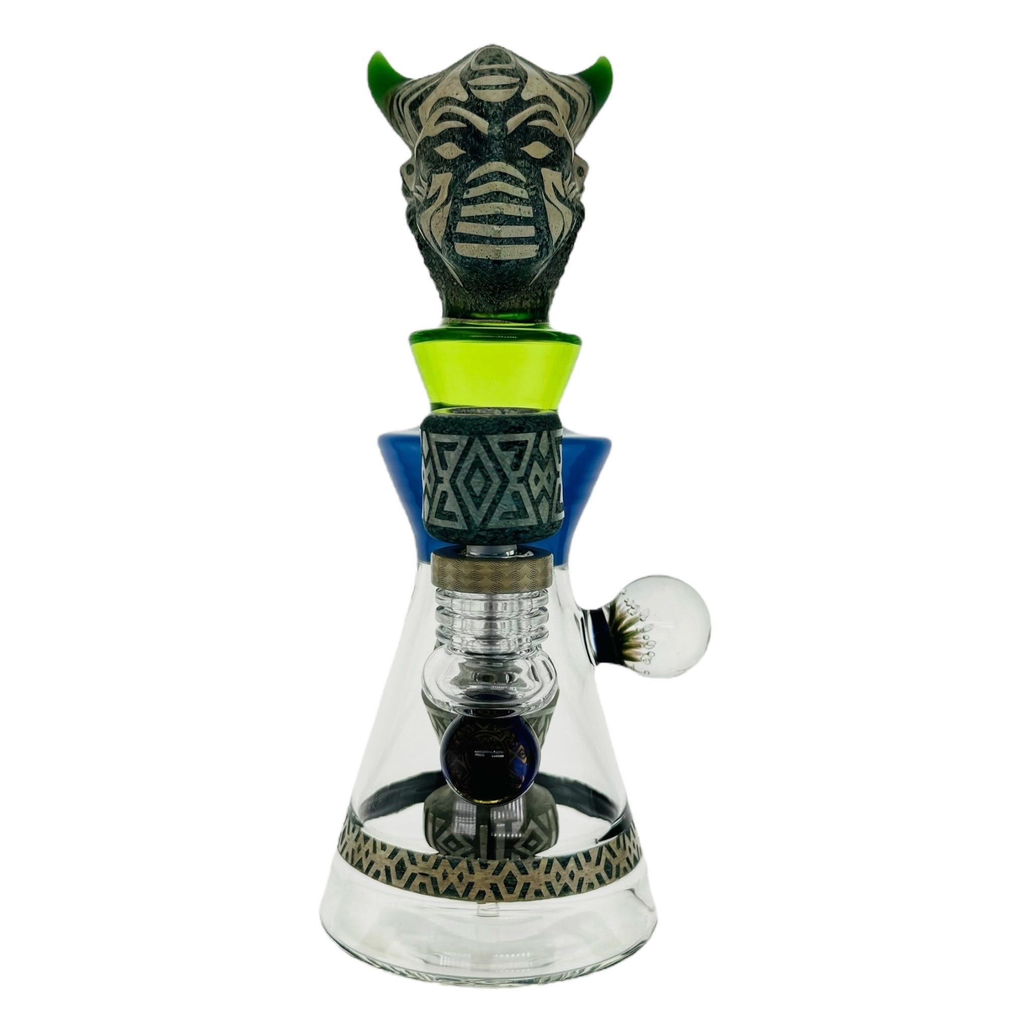 10 Inch Sandblasted Horned Creature Water Pipe Bong