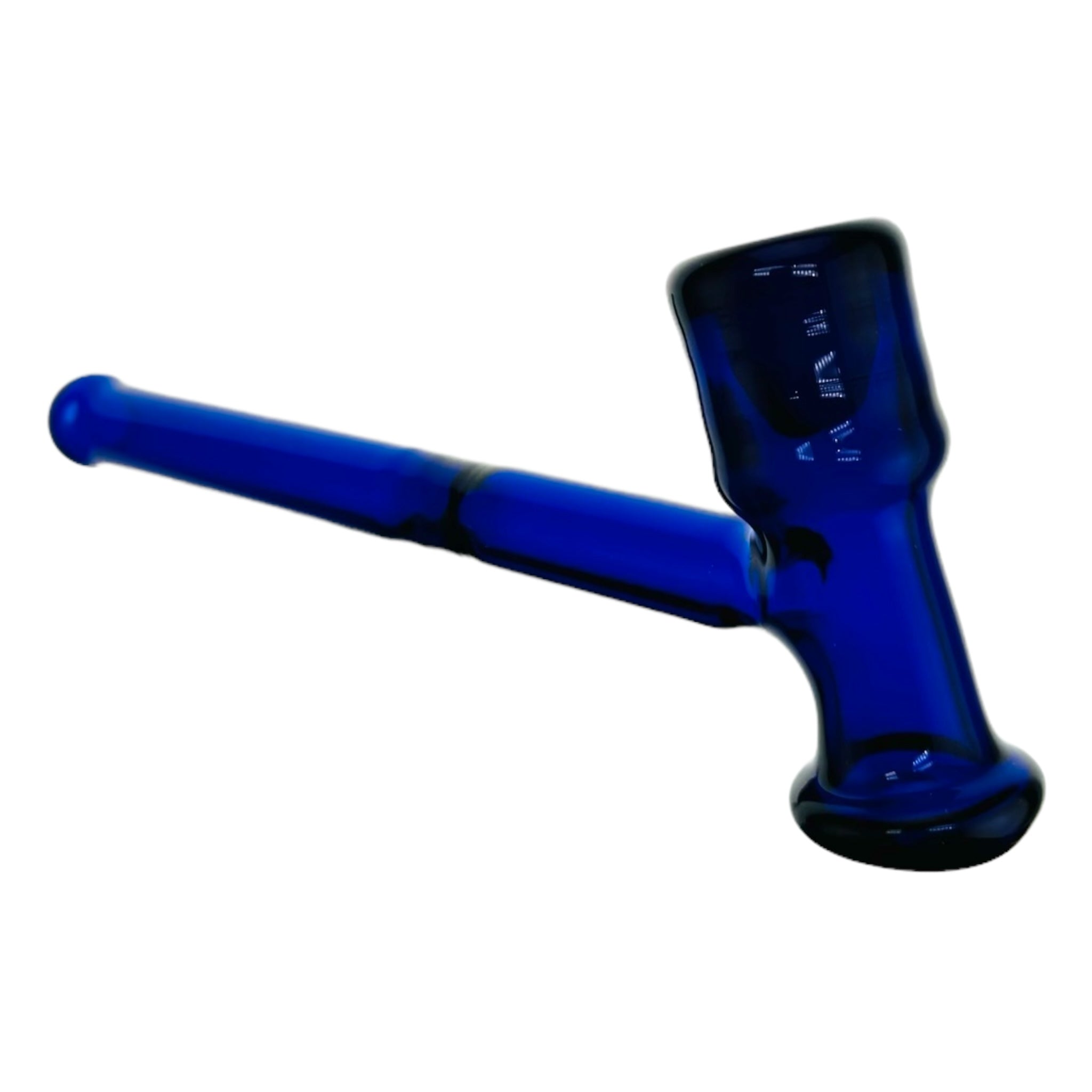 Blue Glass Hammer Hand Pipe With No Carb