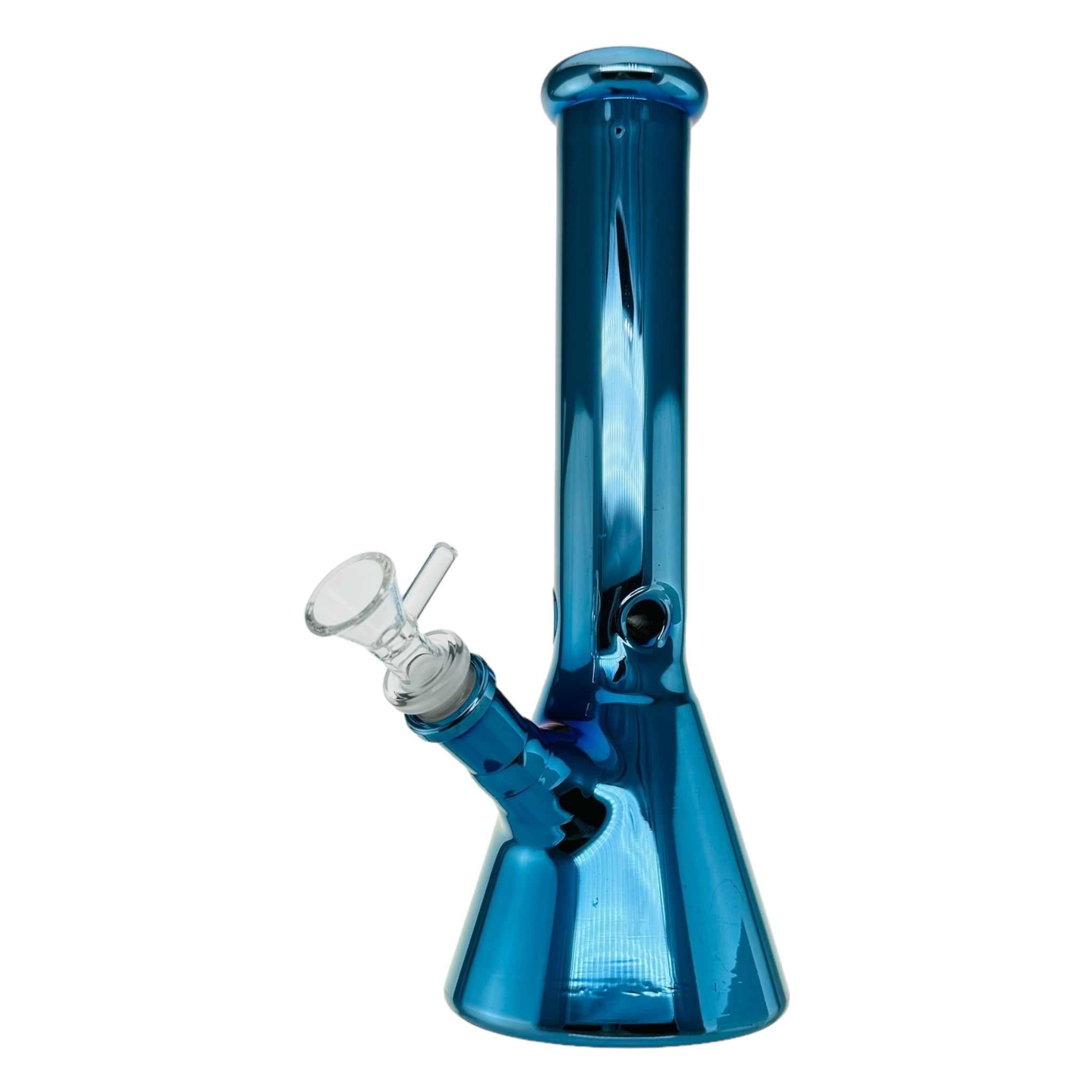 Blue Metallic Beaker Base Glass Bong