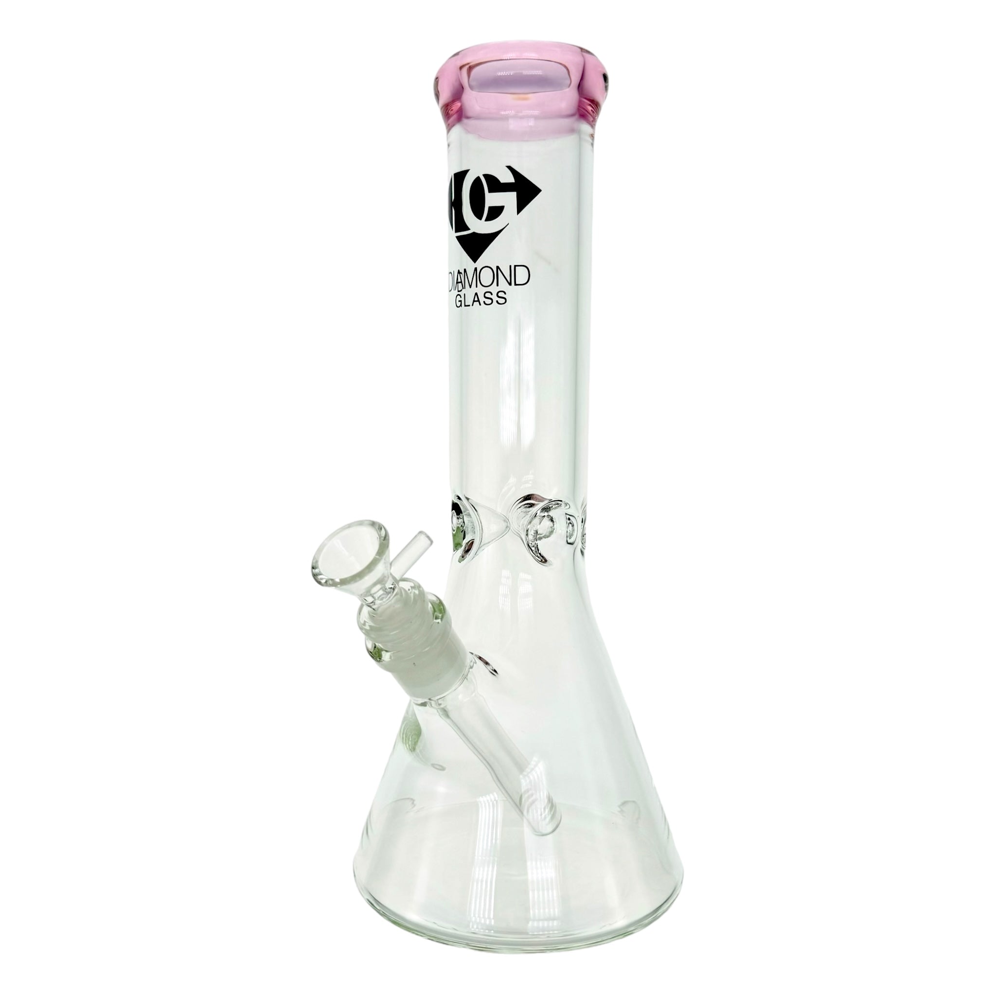 Diamond Glass Bong 12 Inch Beaker With Pink Color Lip