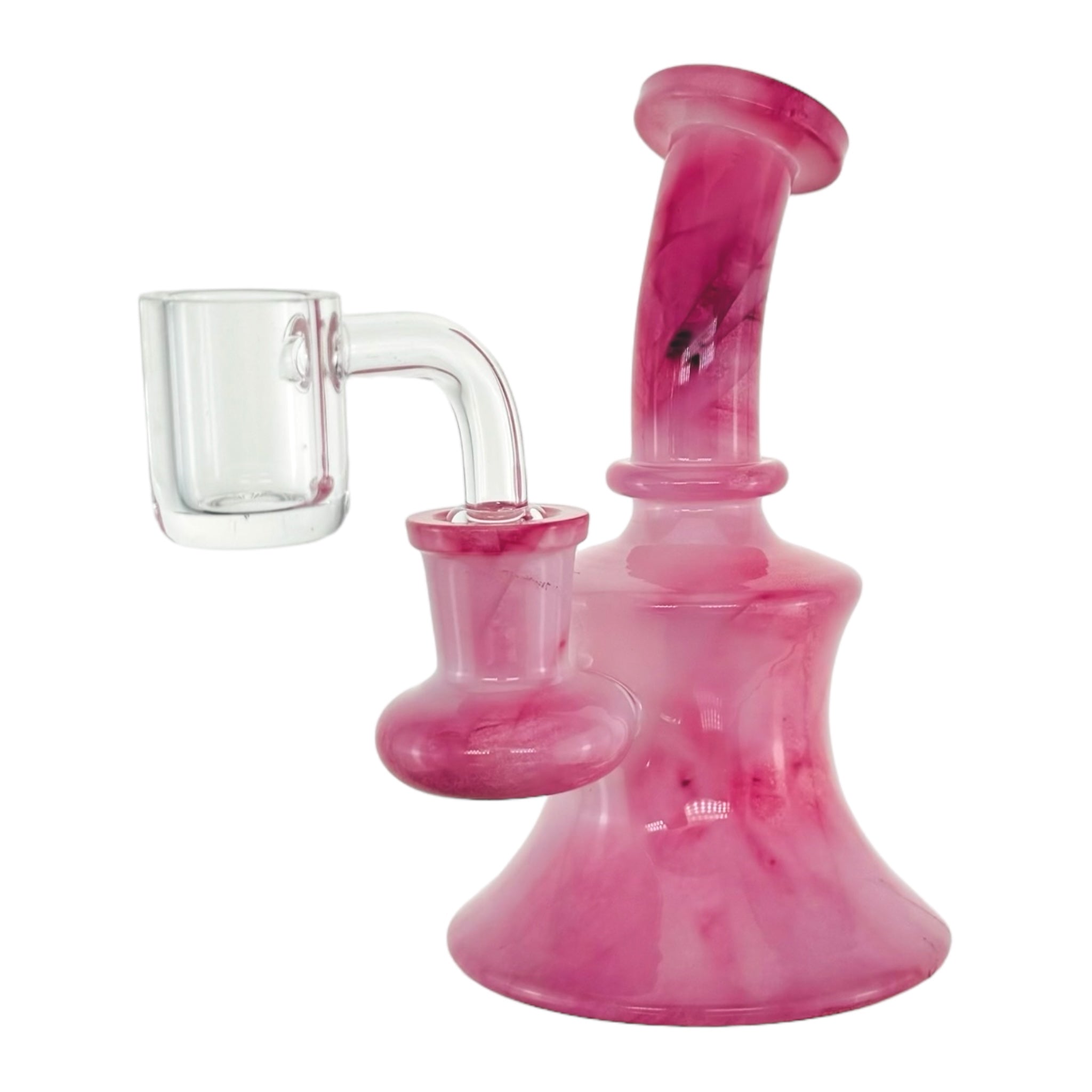 Mini Pink Dab Rig With 14mm Banger Hanger