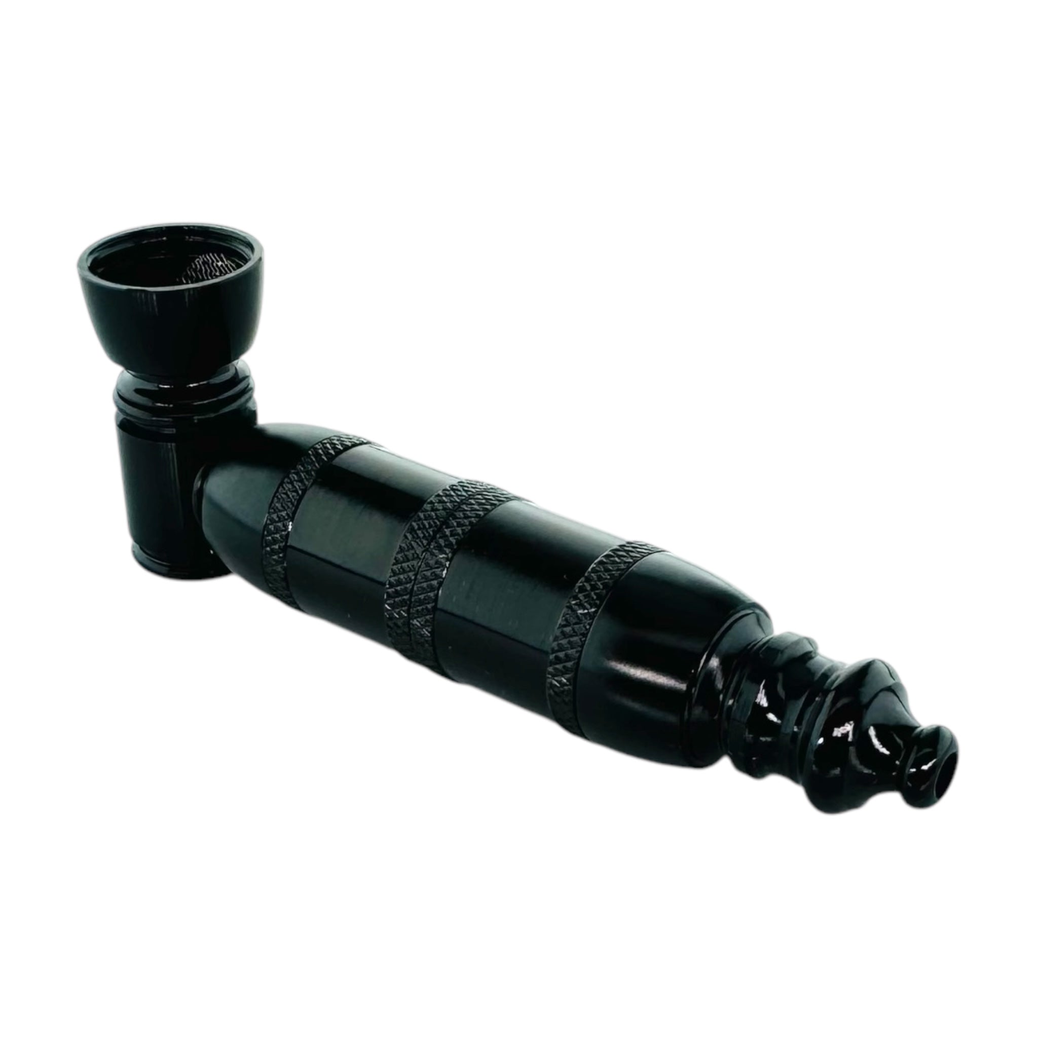 Metal Hand Pipes - Black Extra Large Chamber Hand Pipe