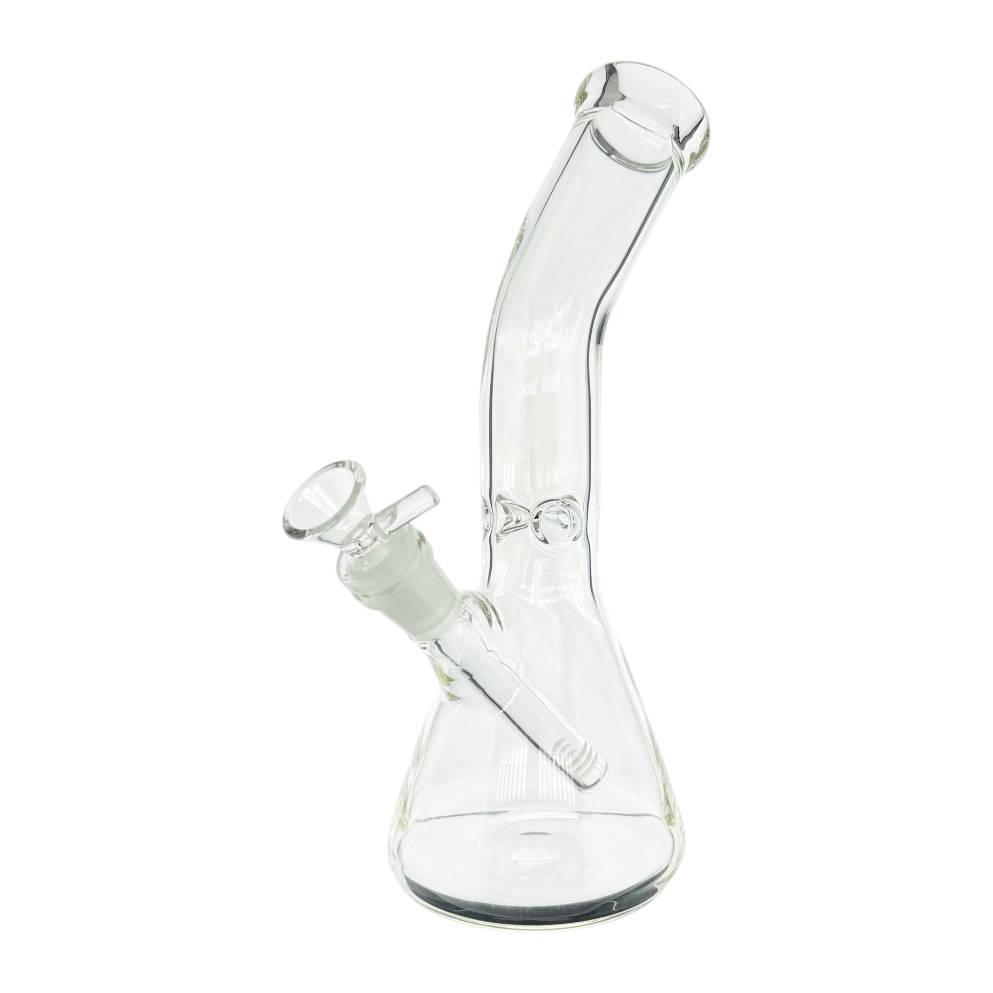 Clear Beaker Glass Bong With Bent Neck 10 Inch