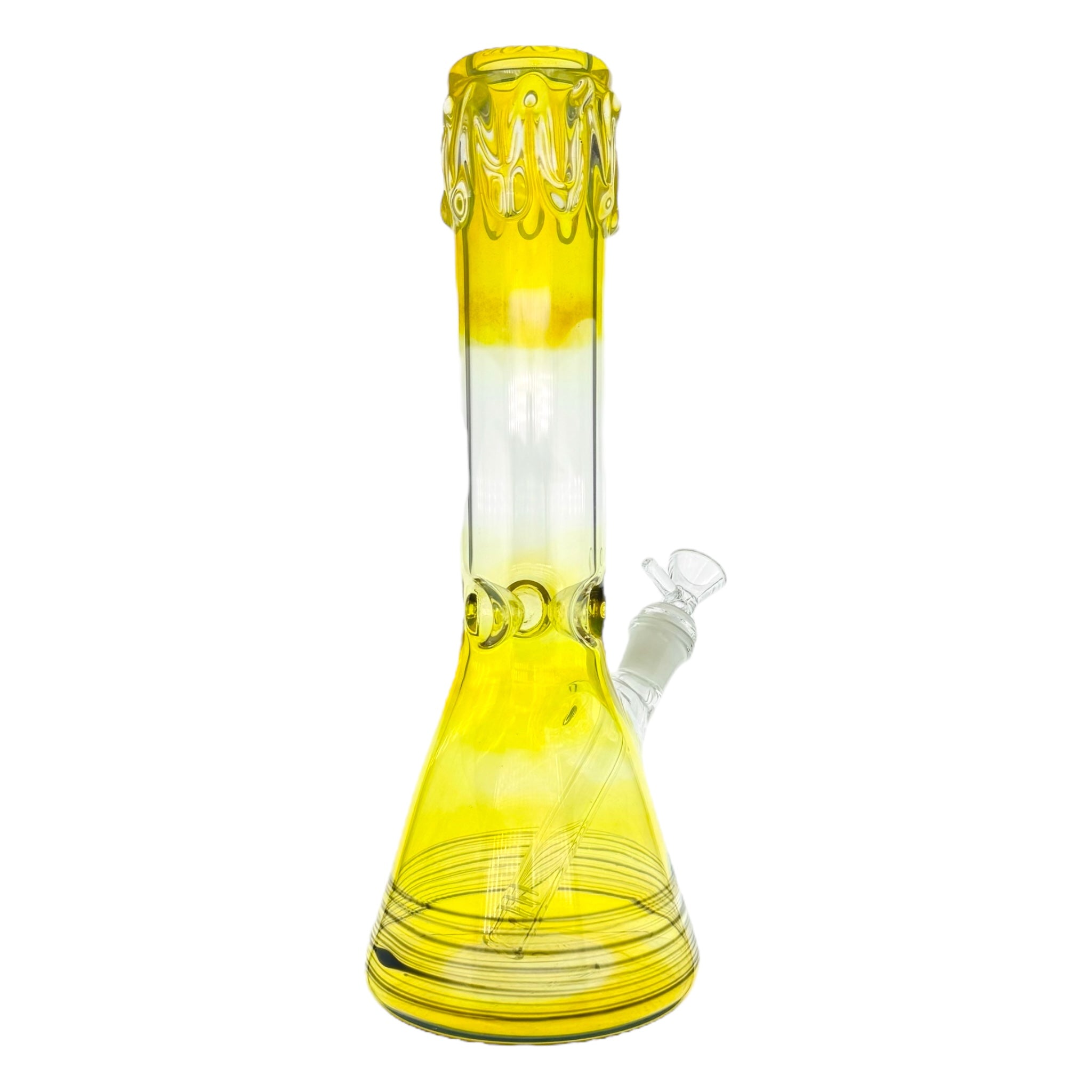 Fumed 12 Inch Beaker Base Bong With Color Spiral Wrap Base