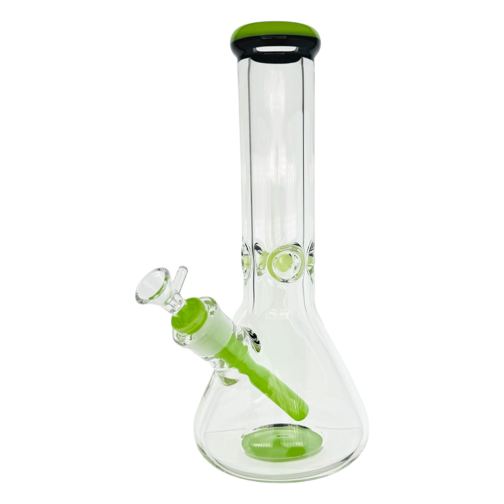 9mm Thick Slyme Green And Black Two Tone Beaker Bong