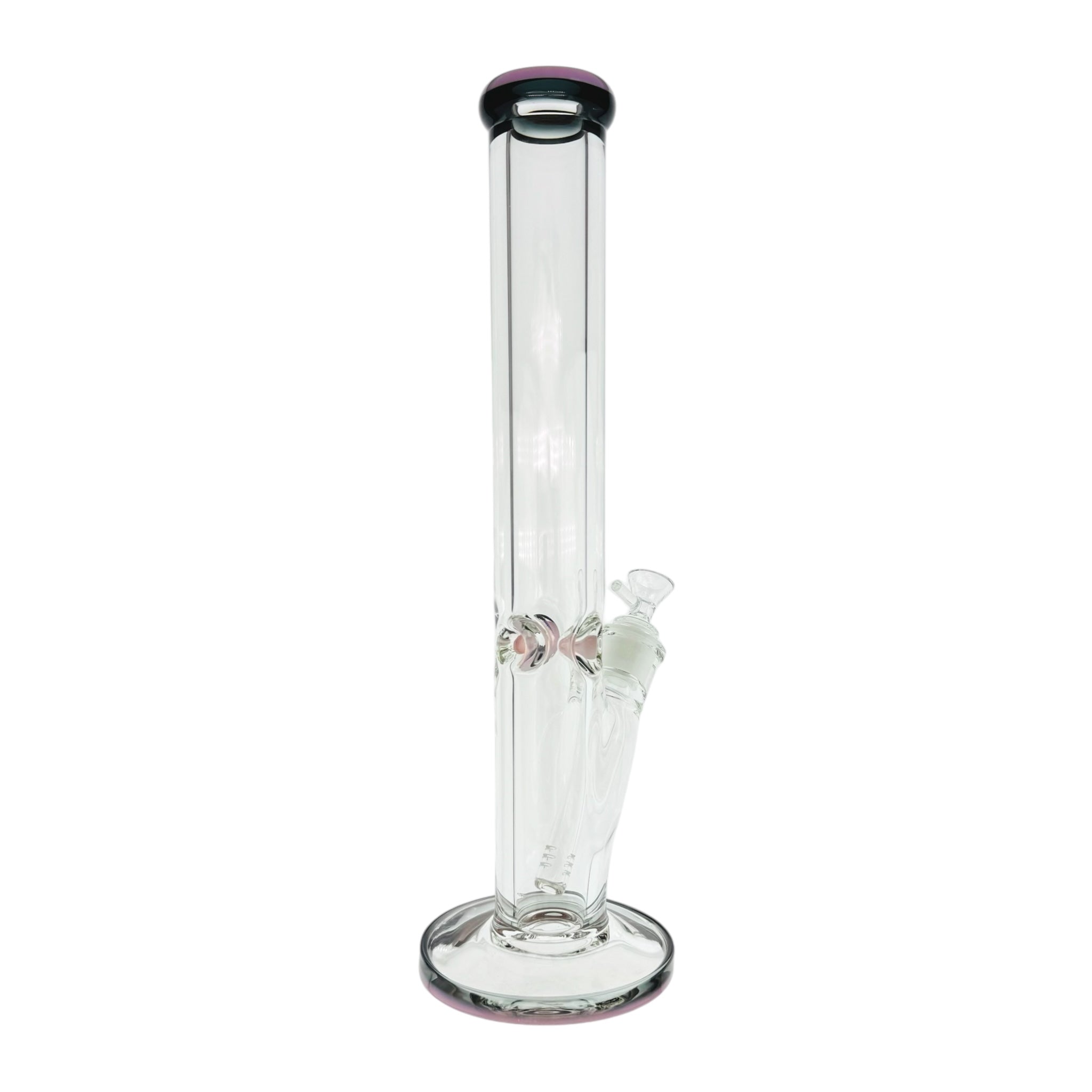 cute bong 9mm Thick Pink And Black Two Tone Straught Tube Bong 16 Inches tall