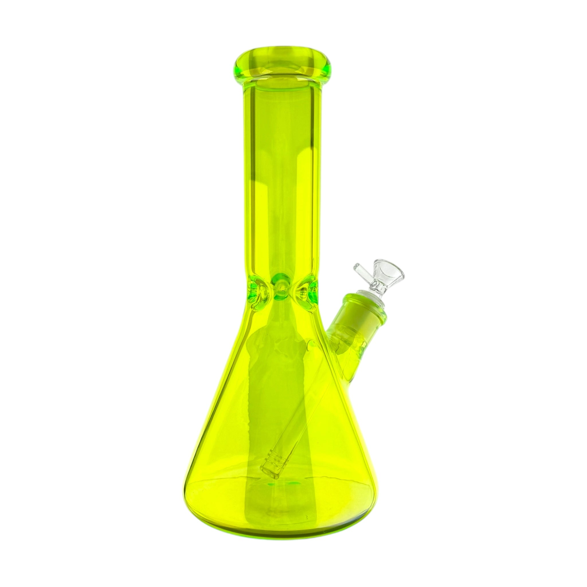 9mm Thick Green UV Reactive Beaker Glass Bong 12 Inch