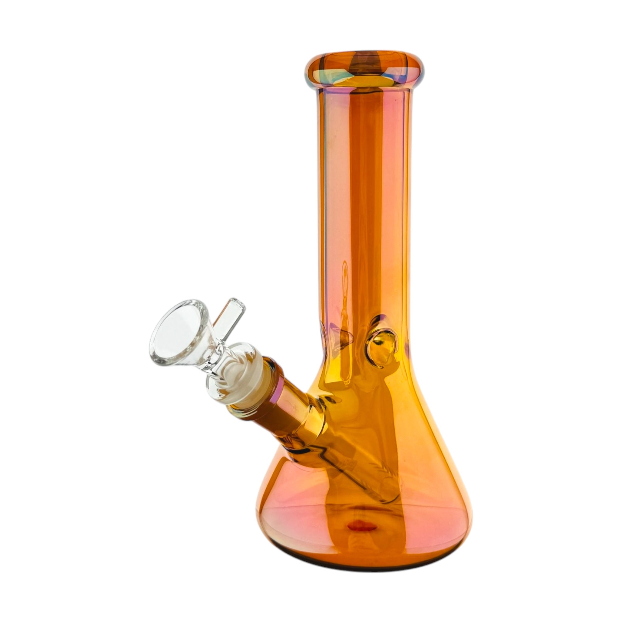 8 Inch Amber Brown Metallic Beaker Bong