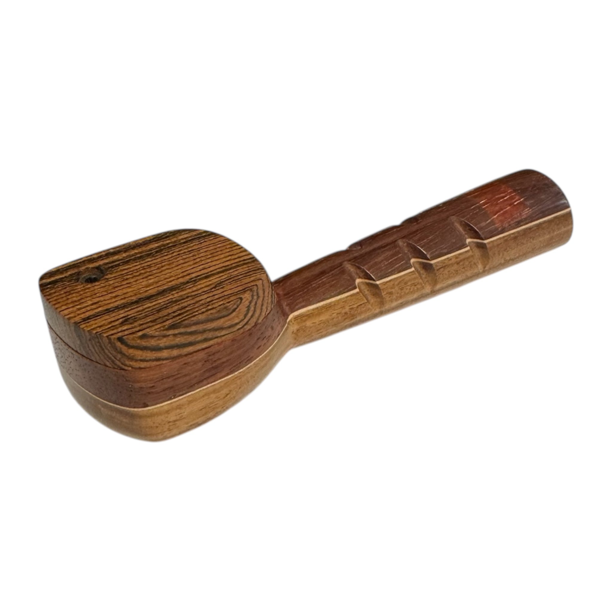 Wood Hand Pipe - 4.75 Inch Long Stem Wood Pipe With Swivel Lid