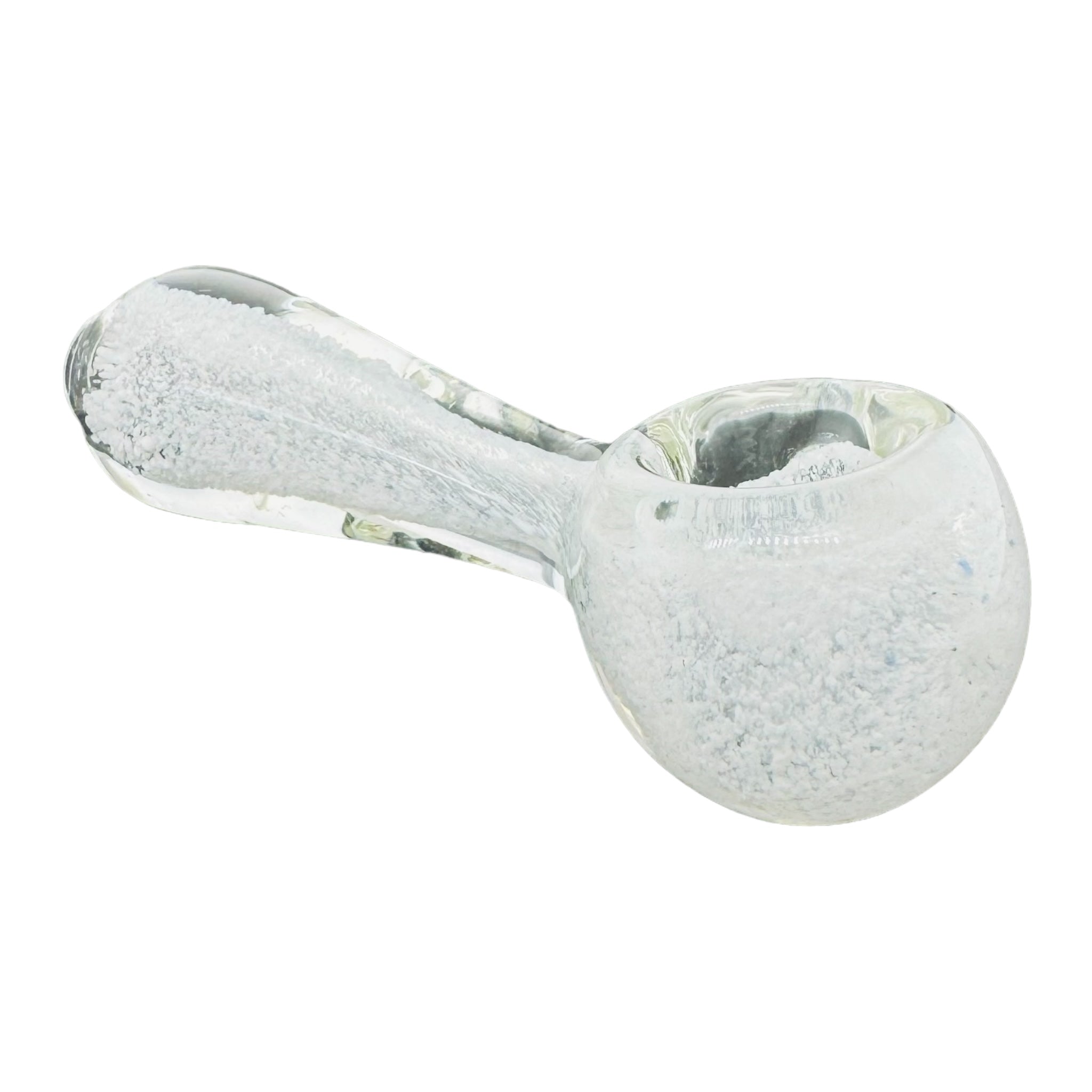 Small Basic Spoon Pipe With Inside Out Color Frit White
