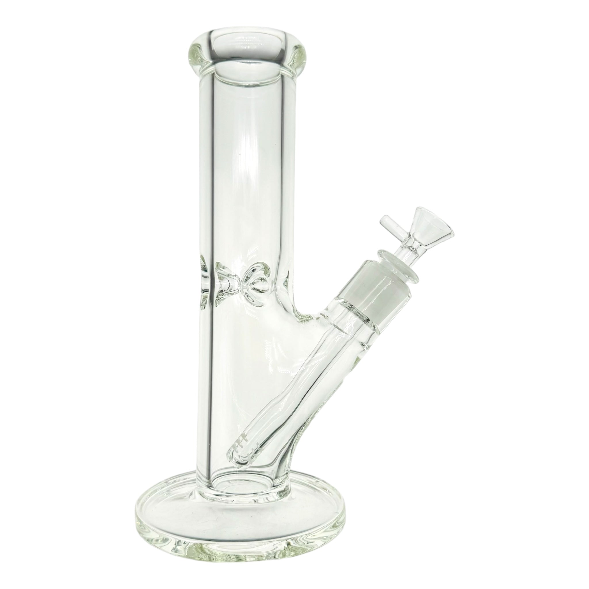 9mm Thick 10 Inch Clear Straight Tube Glass Bong With Wide Neck