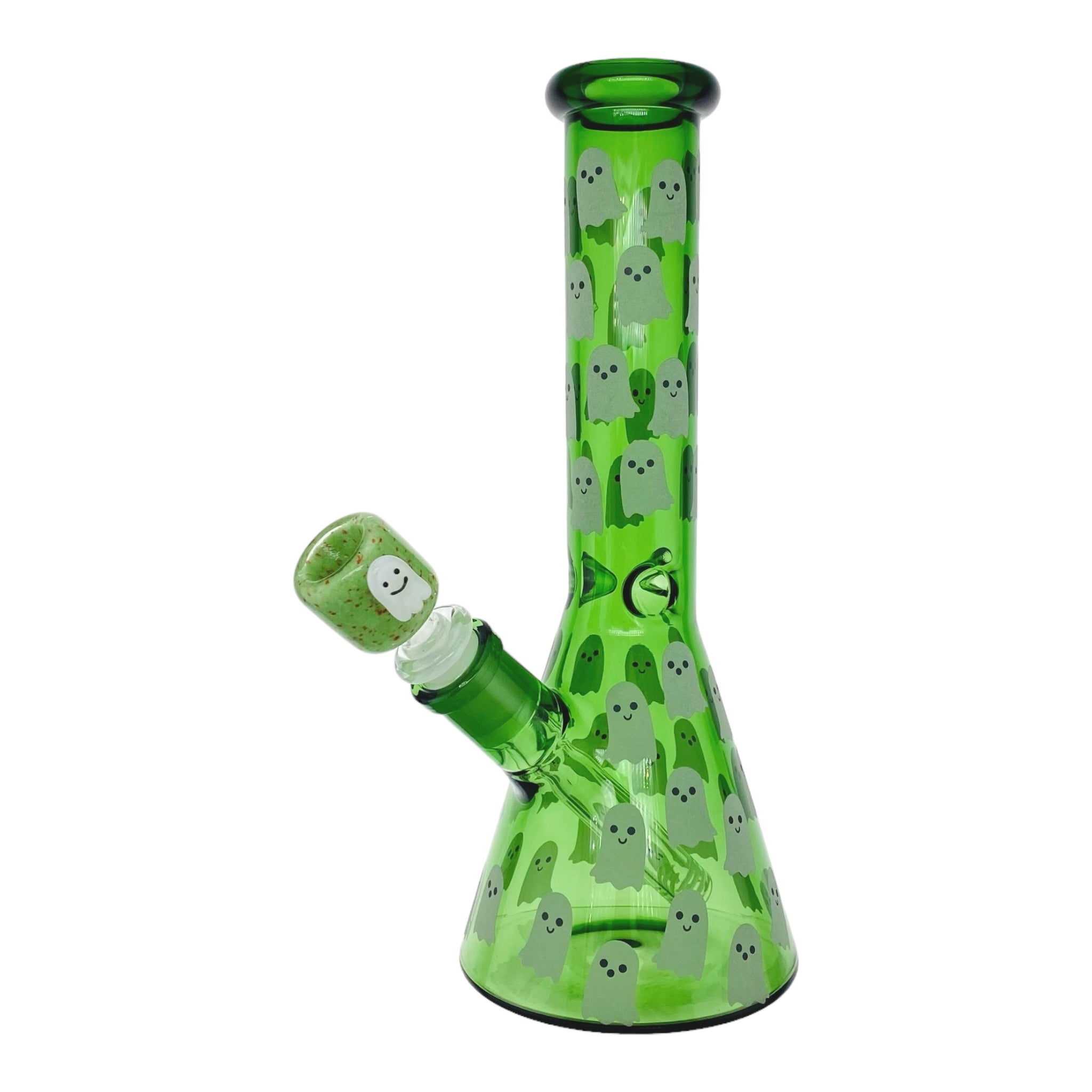 cute and girly Glow In The Dark Ghost Green Beaker Bong 10 Inches for sale free shipping