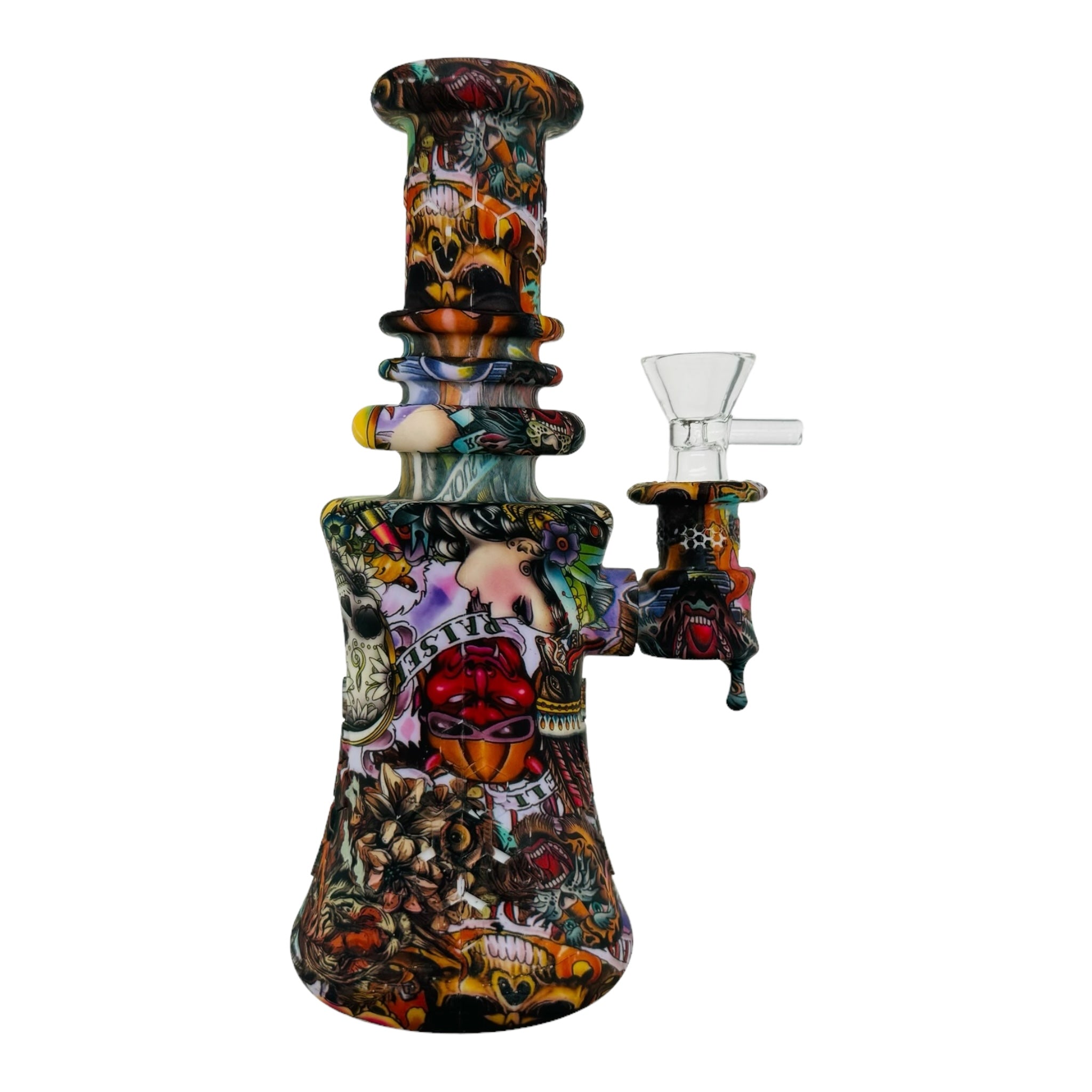 anime Tattoo Collage Silicone Rubber Bong for sale online free shipping