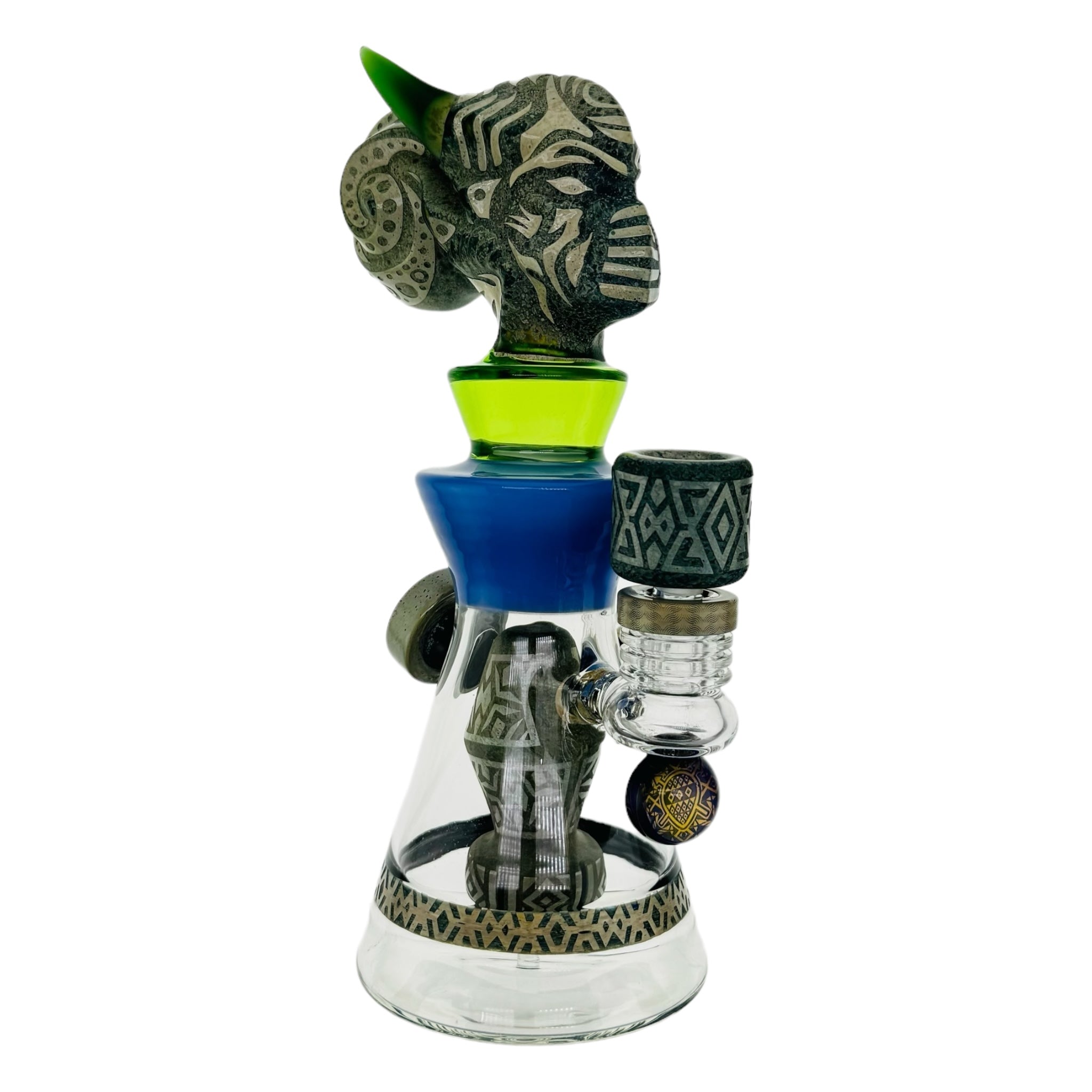 10 Inch Sandblasted Horned Creature Water Pipe Bong