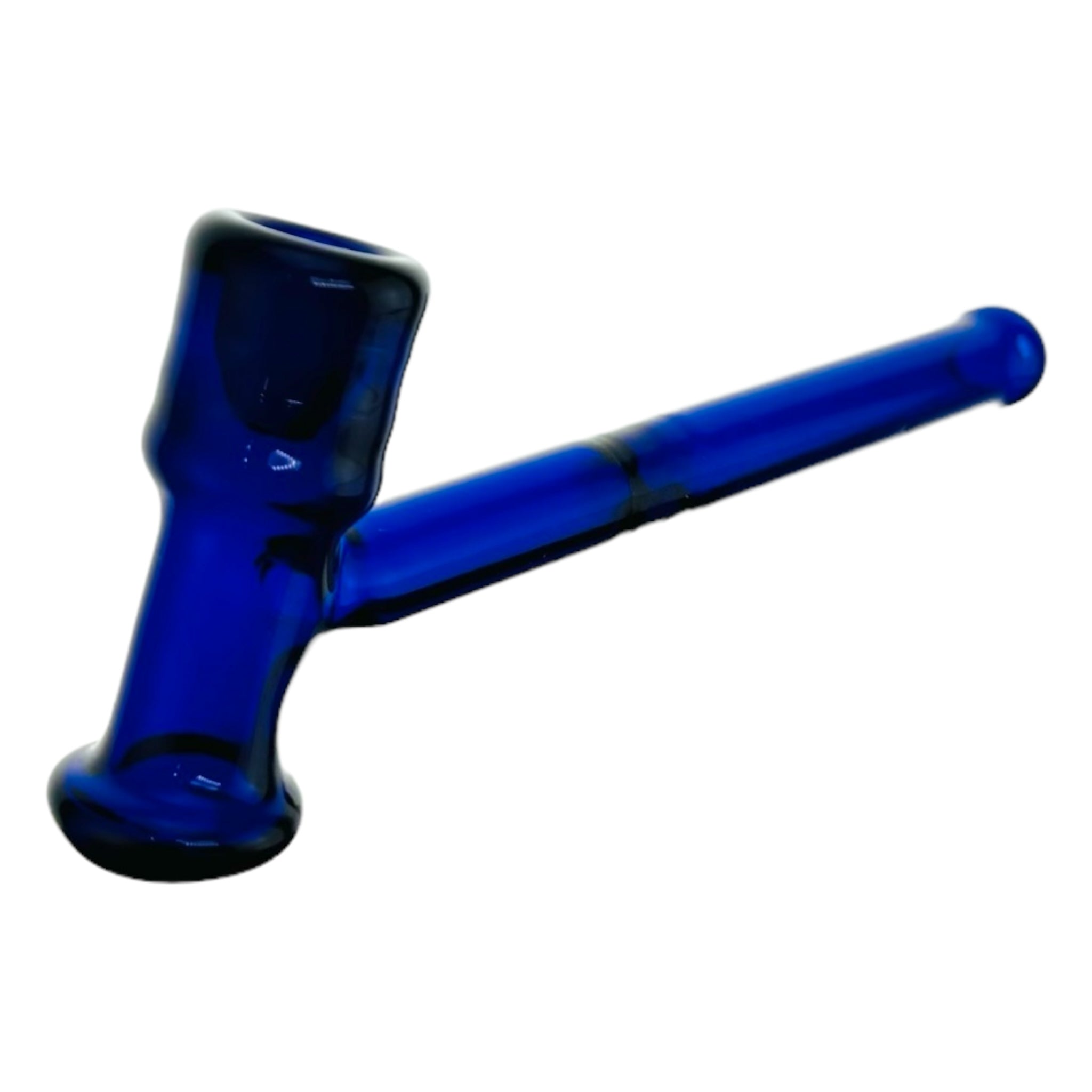 Blue Glass Hammer Hand Pipe With No Carb