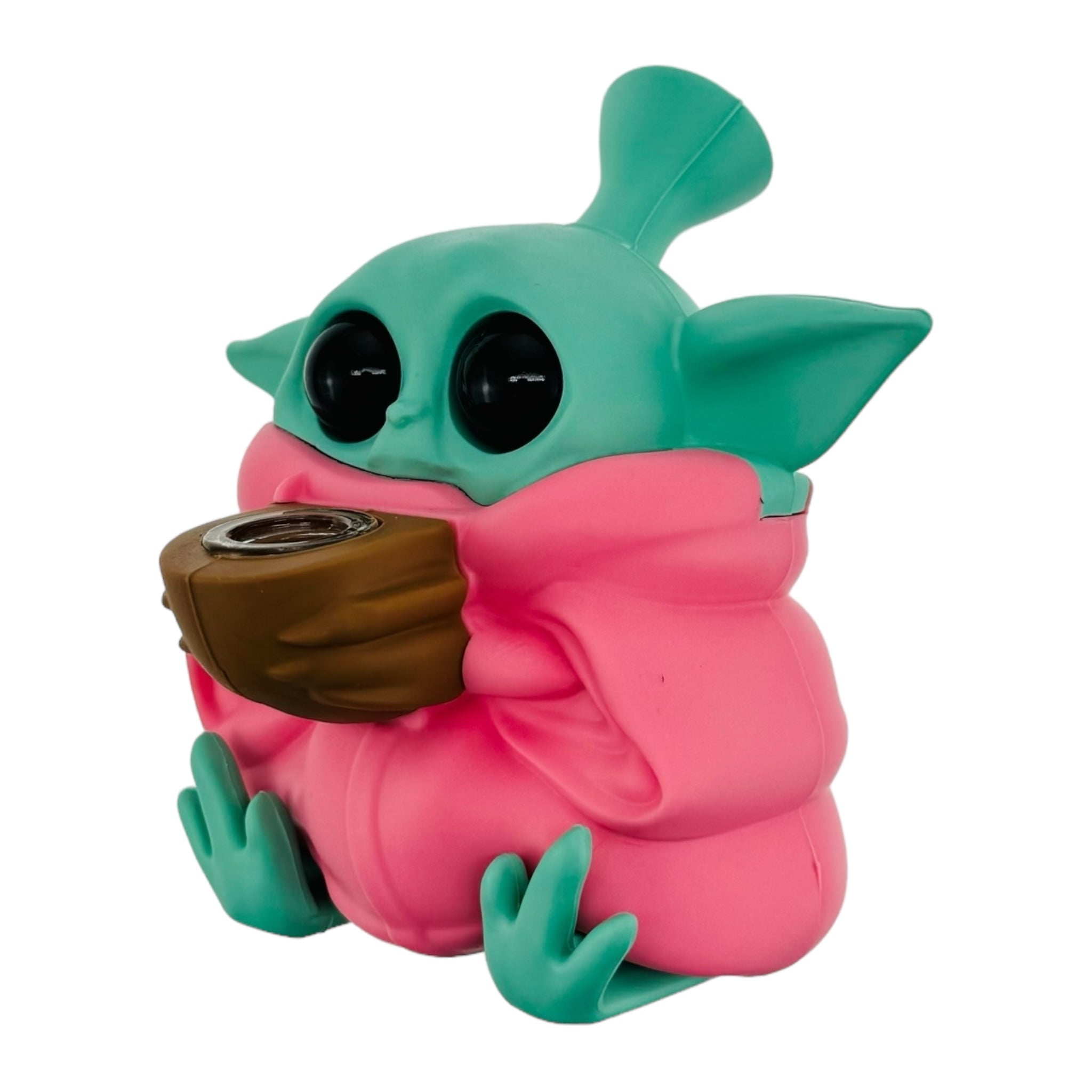 Girly Cute Baby Yoda Silicone Rubber Bong Or Dry Pipe