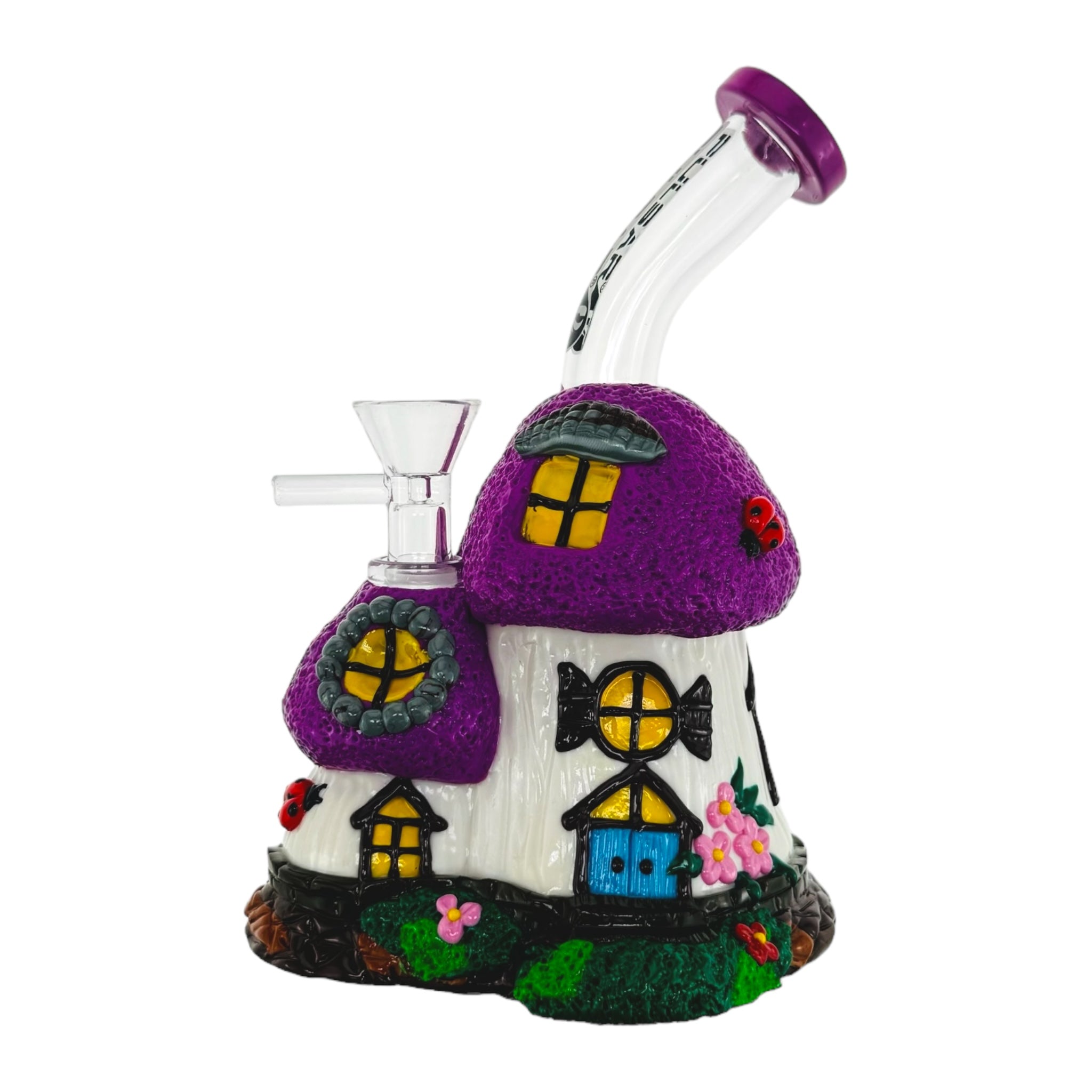 Purple And White Cute Cottage Bong