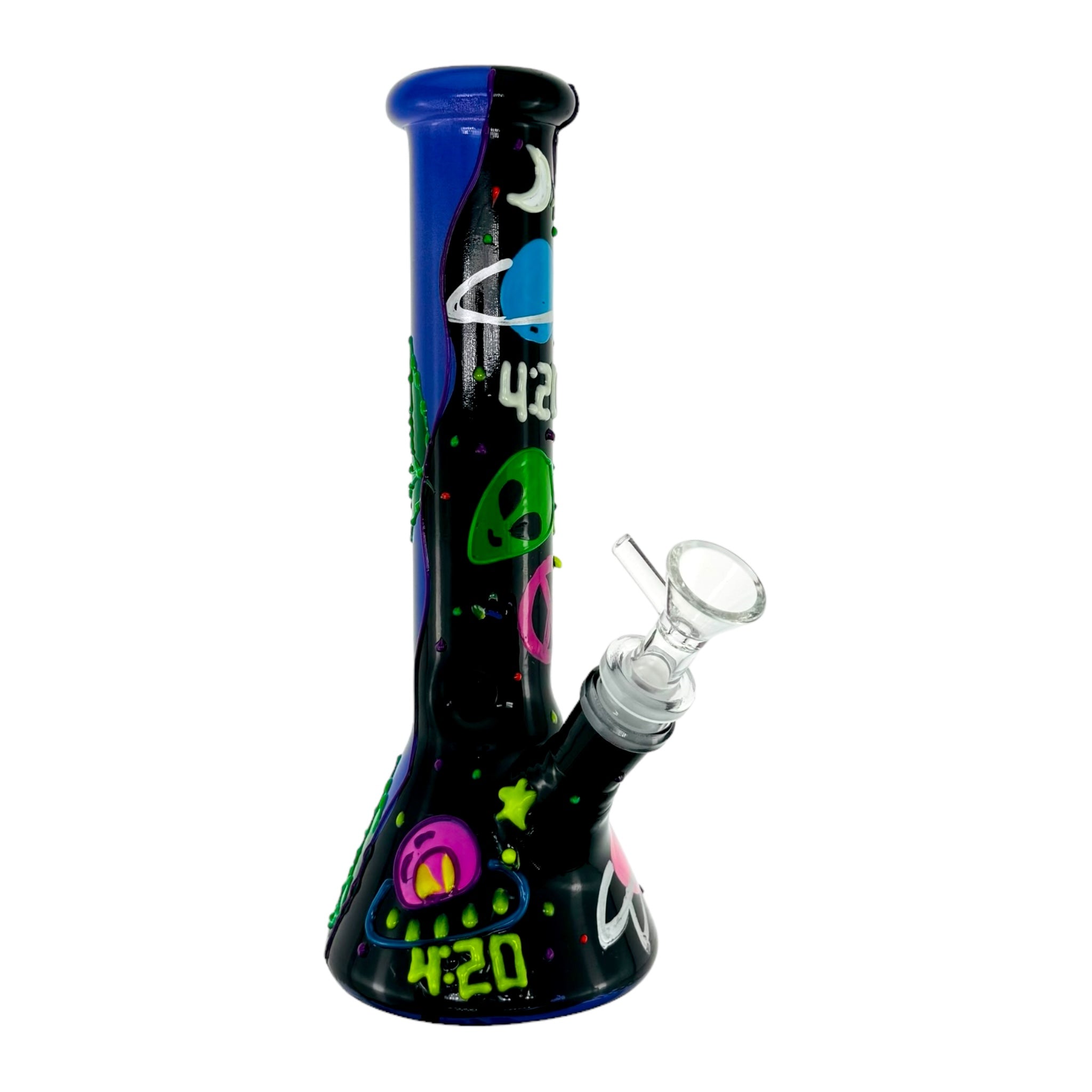 Alien 420 Out Of This World Beaker Base Glass Bong 10 Inches