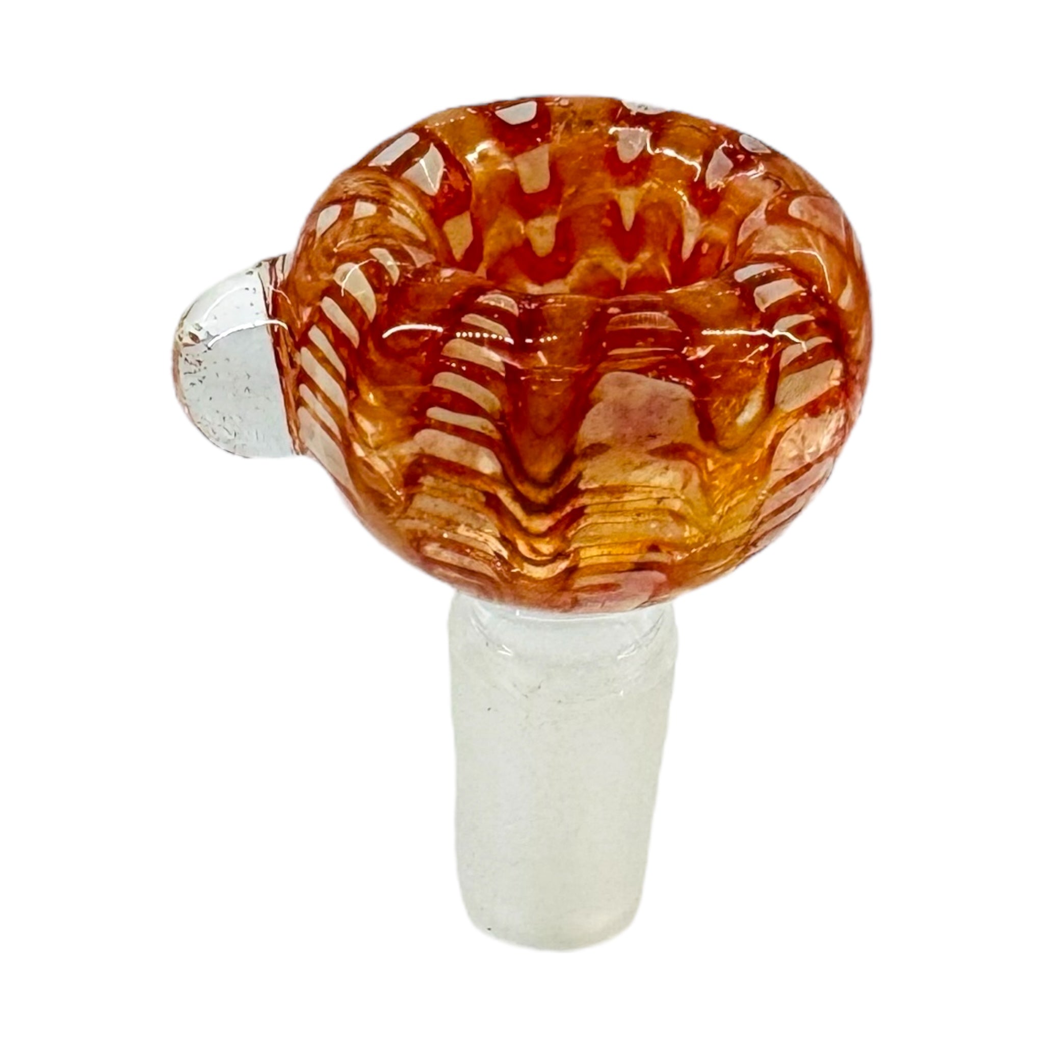 14mm Flower Bowl - Basic Bubble Bong Bowl Piece With Wrap And Rake Twirl - Red