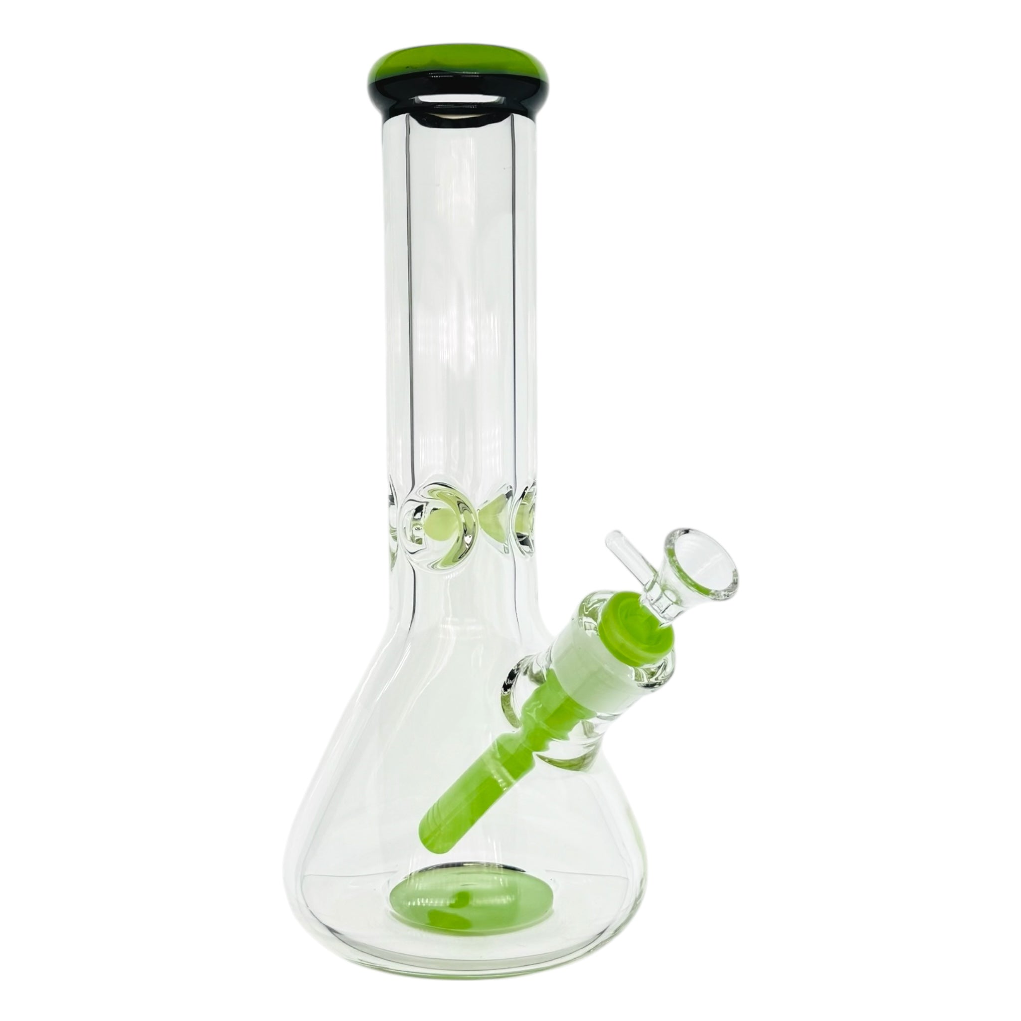 9mm Thick Slyme Green And Black Two Tone Beaker Bong