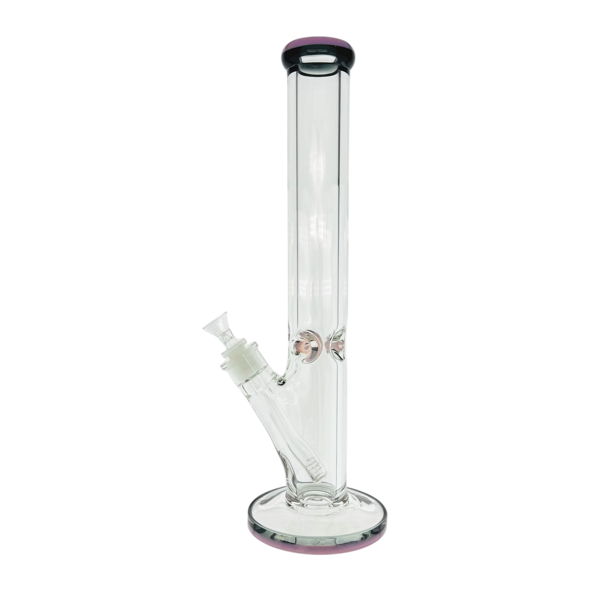 cute bong 9mm Thick Pink And Black Two Tone Straught Tube Bong 16 Inches tall