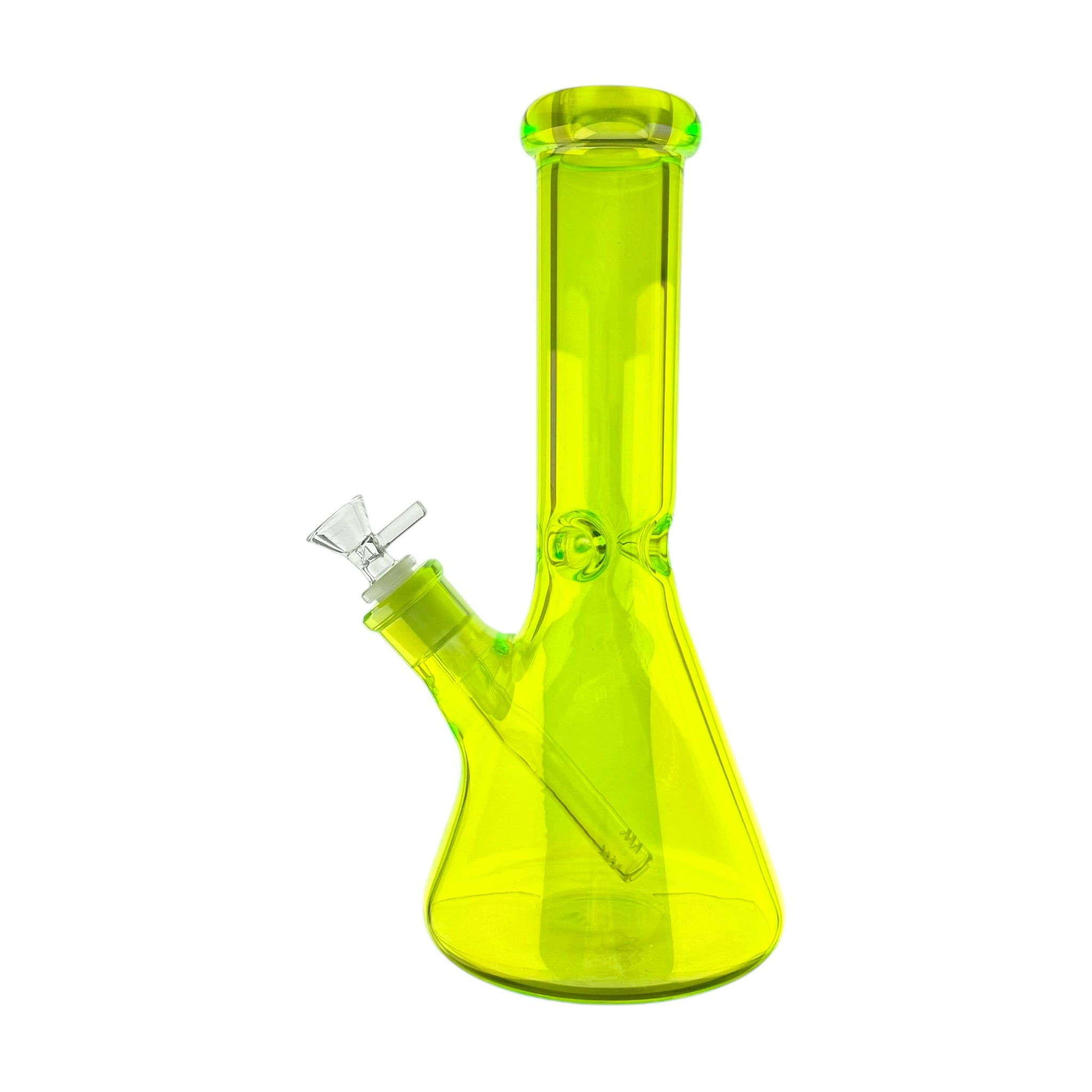 9mm Thick Green UV Reactive Beaker Glass Bong 12 Inch