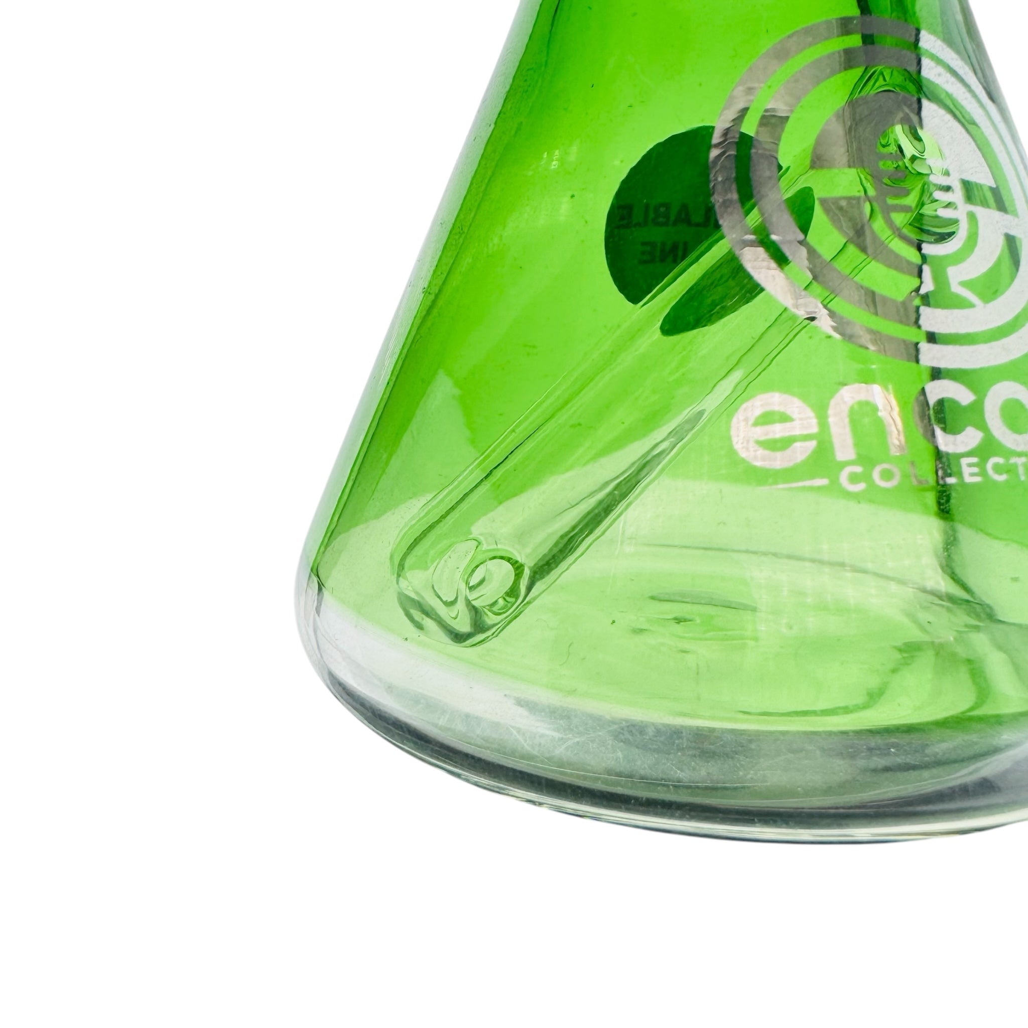 Encore Glass - Beaker Base Dab Rig Bent Mouthpiece And Green Base