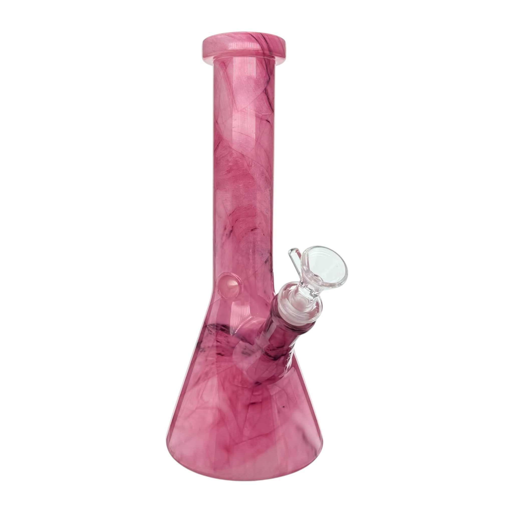 Pink Mystic Marble Beaker Base Glass Bong 10 Inch