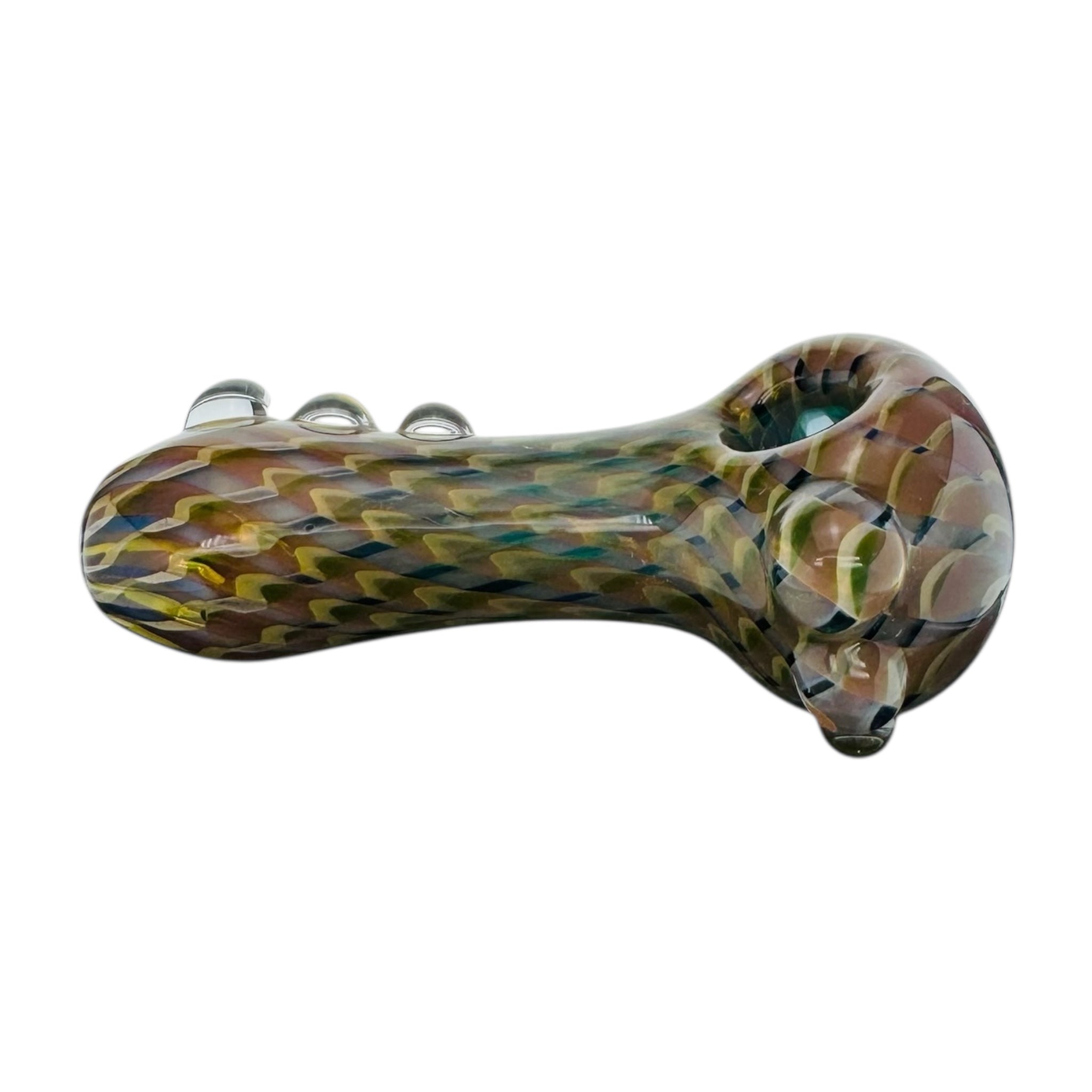 Inside Out Fume Twist With Clear Dots Glass Hand Pipe