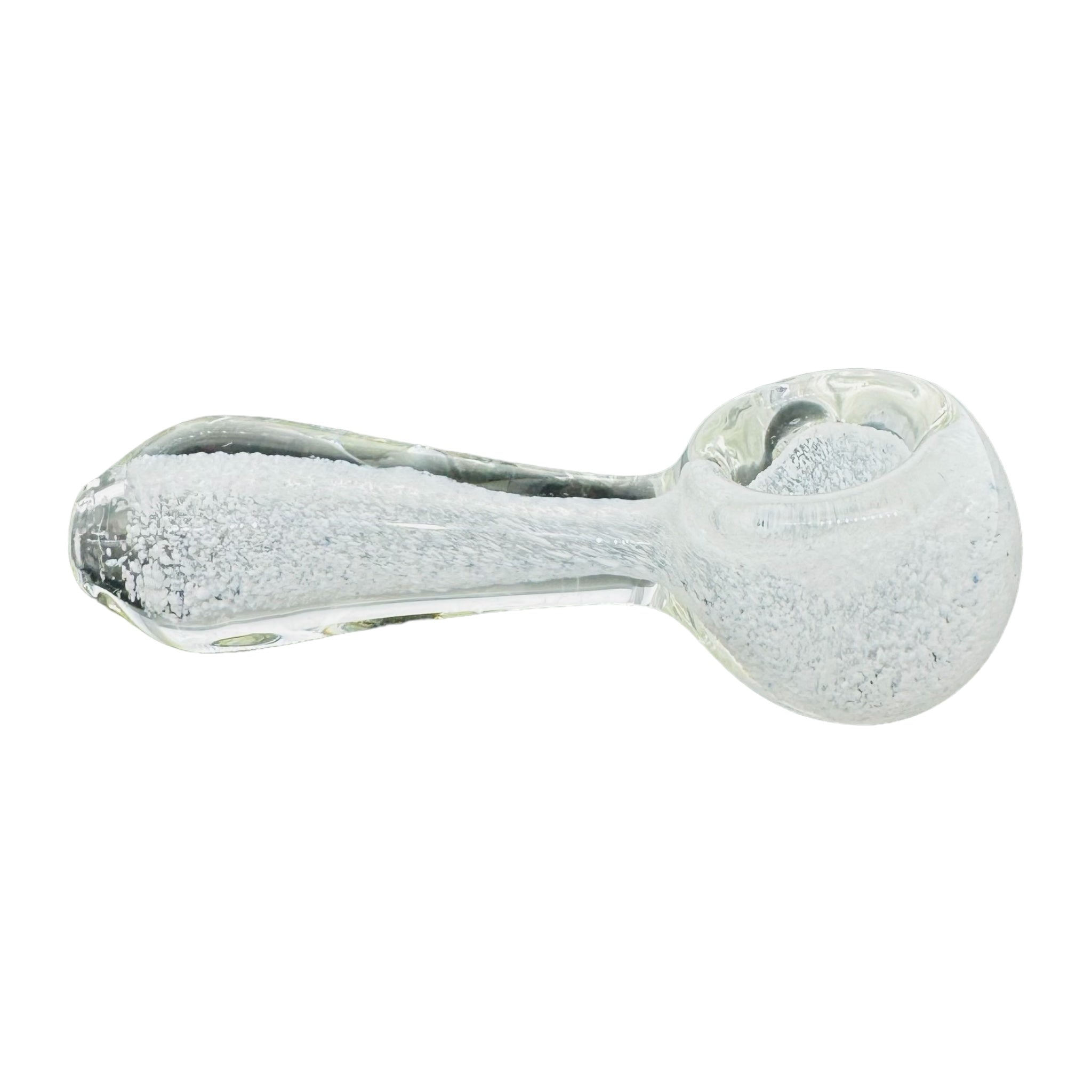 Small Basic Spoon Pipe With Inside Out Color Frit White