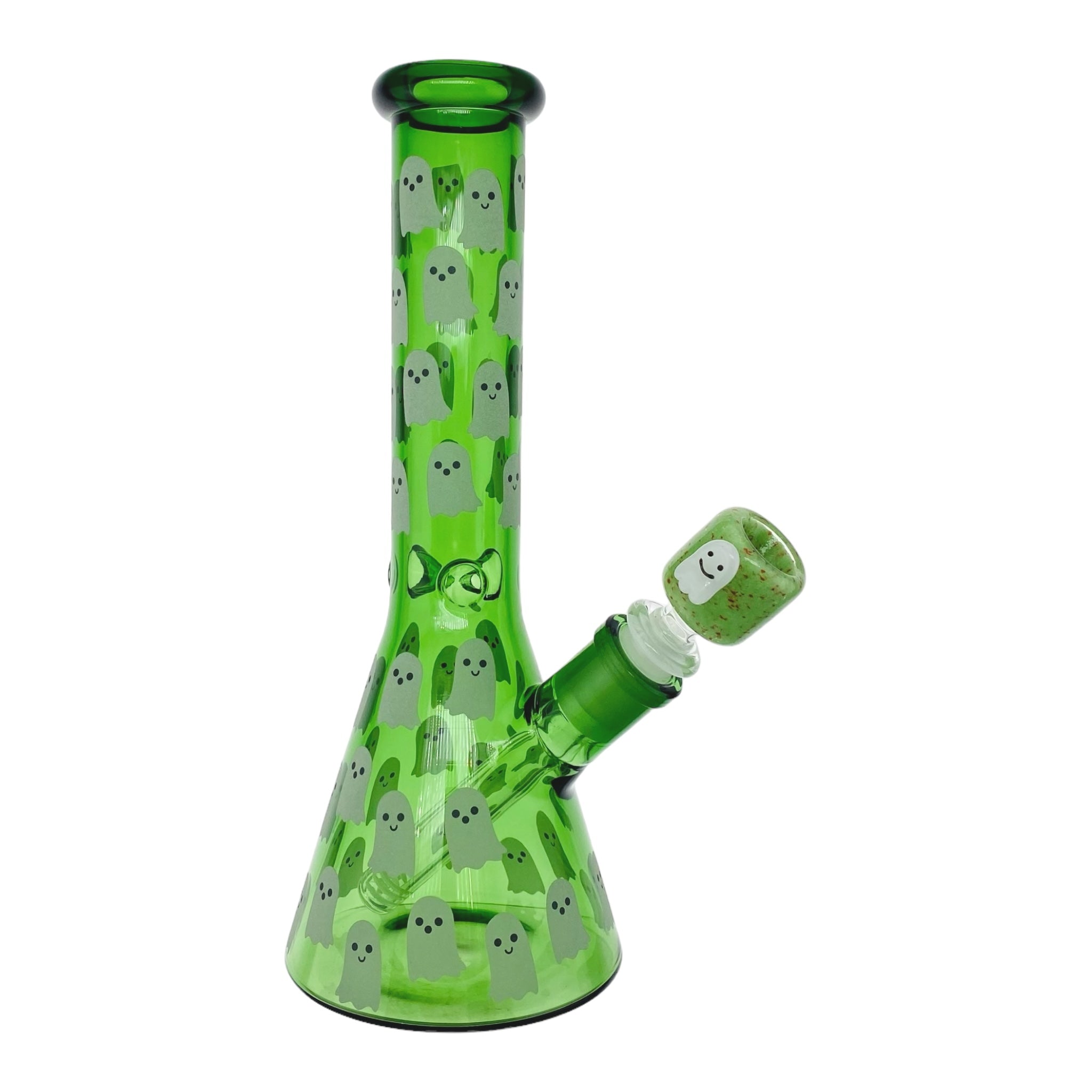 cute and girly Glow In The Dark Ghost Green Beaker Bong 10 Inches for sale free shipping