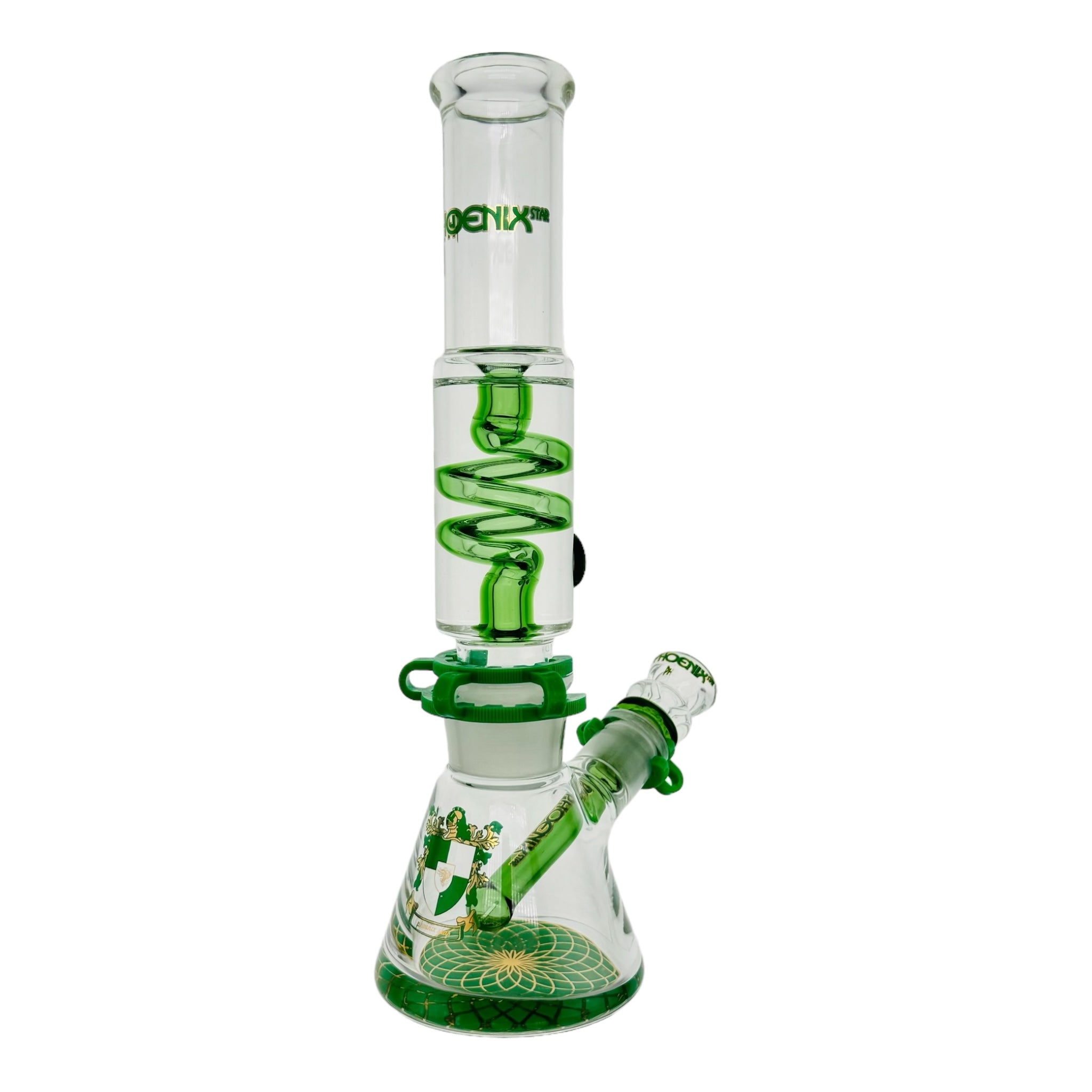 Phoenix Glass Green Bong With Glycerin Coil