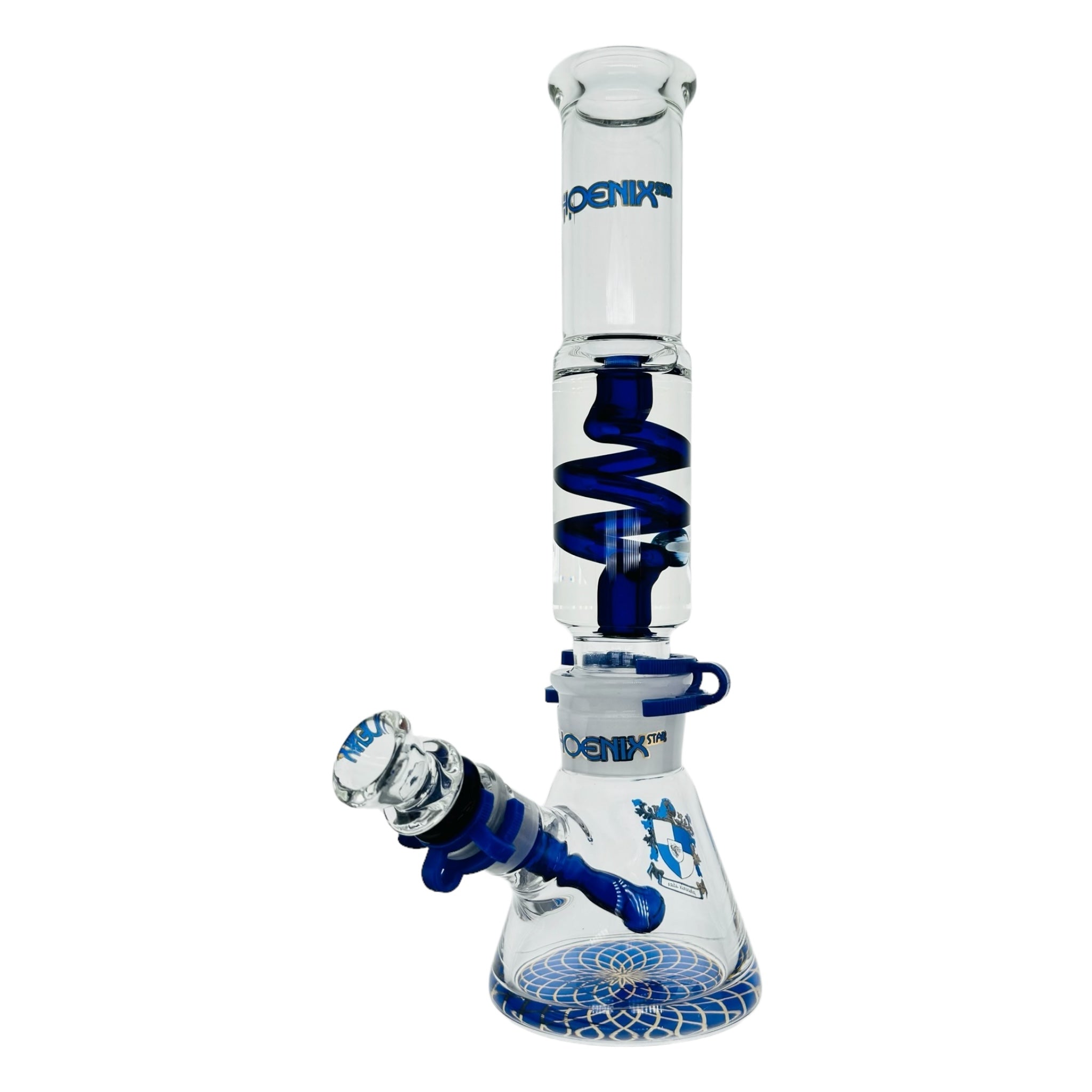 Phoenix Glass Blue Beaker Bong With Glycerin Coil