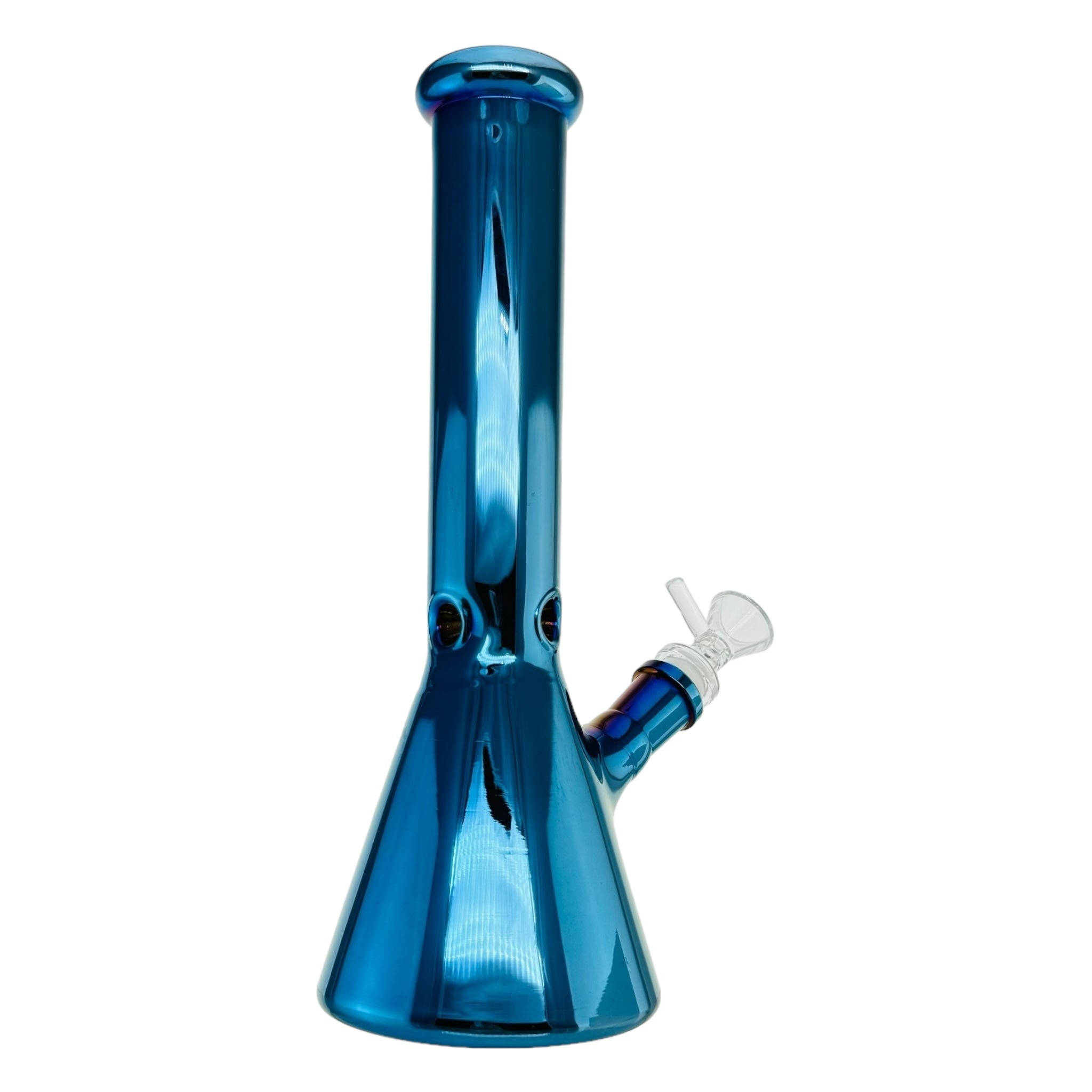 Blue Metallic Beaker Base Glass Bong