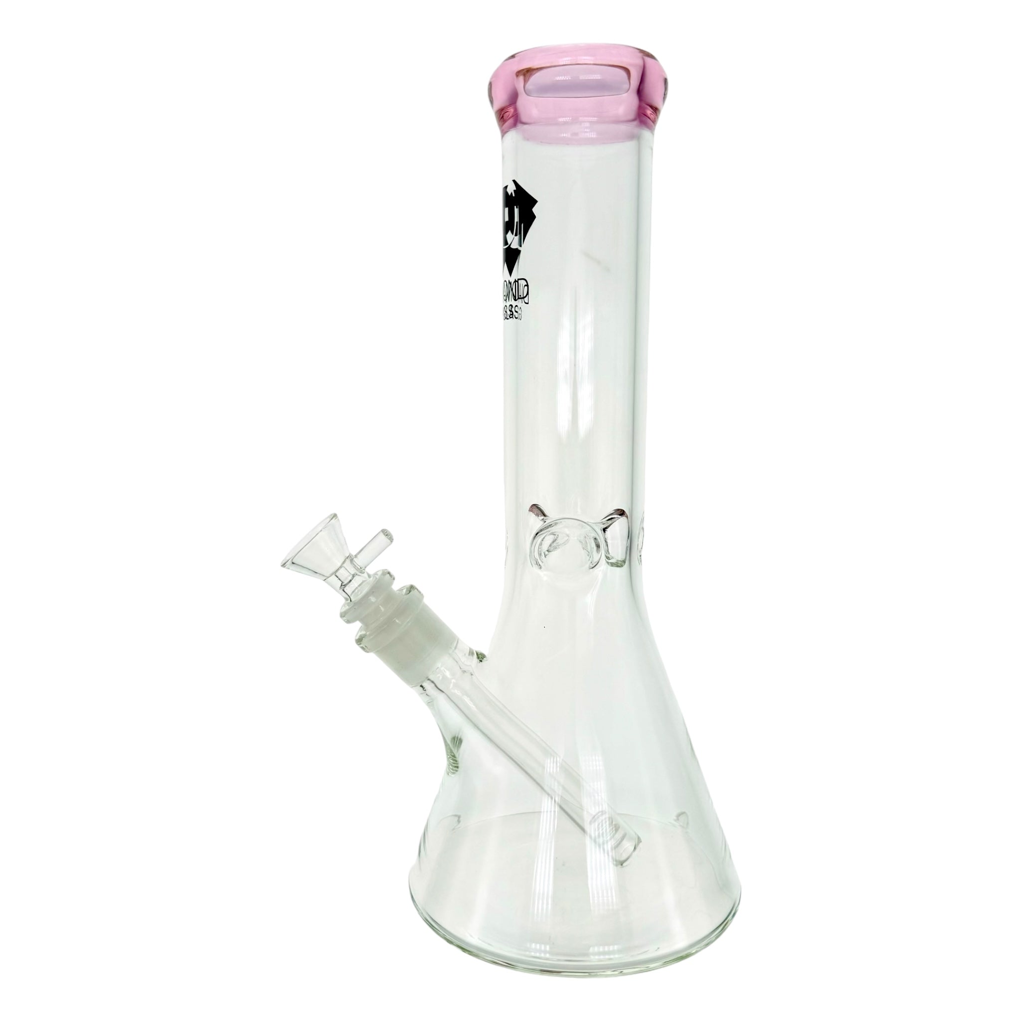 Diamond Glass Bong 12 Inch Beaker With Pink Color Lip