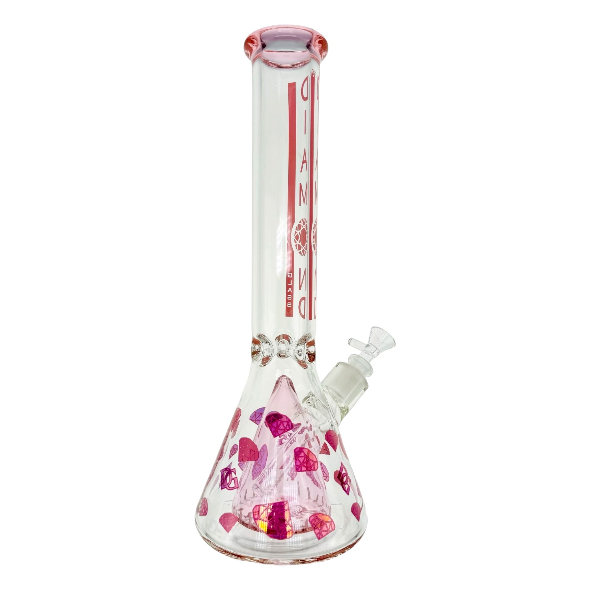 Diamond Glass - Pink Diamond 14″ Beaker Bong With Collins Perc