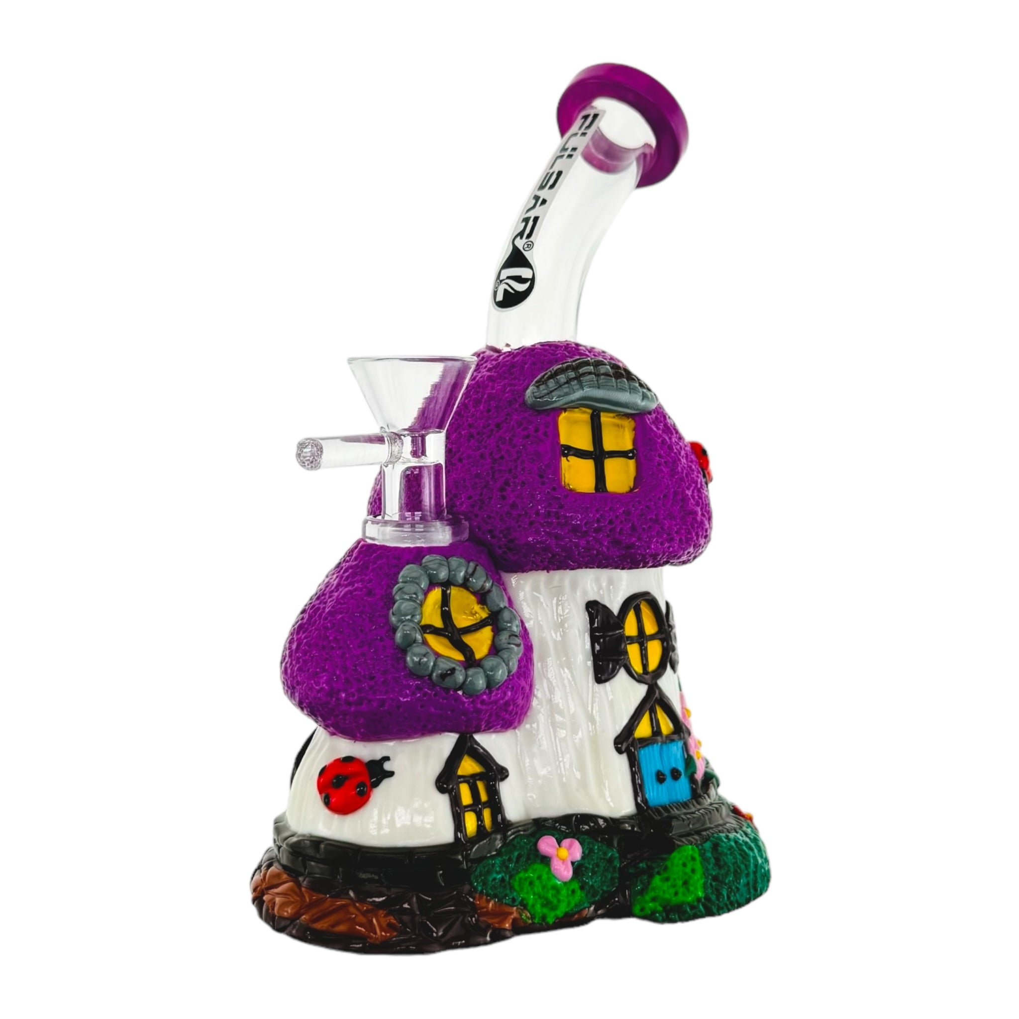 Purple And White Cute Cottage Bong