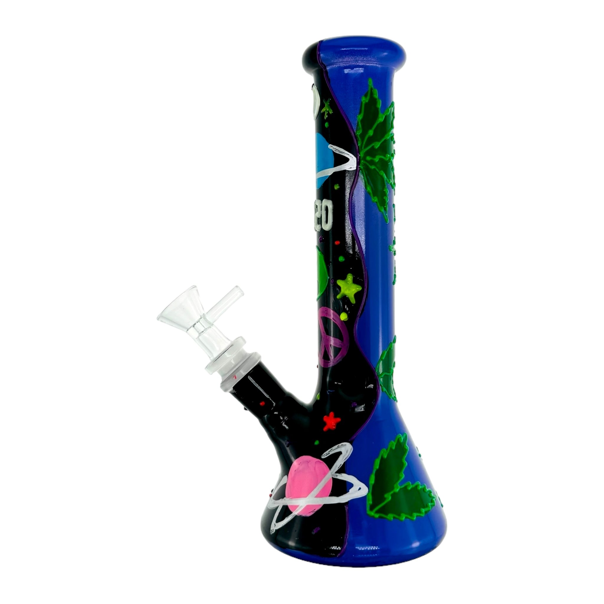 Alien 420 Out Of This World Beaker Base Glass Bong 10 Inches