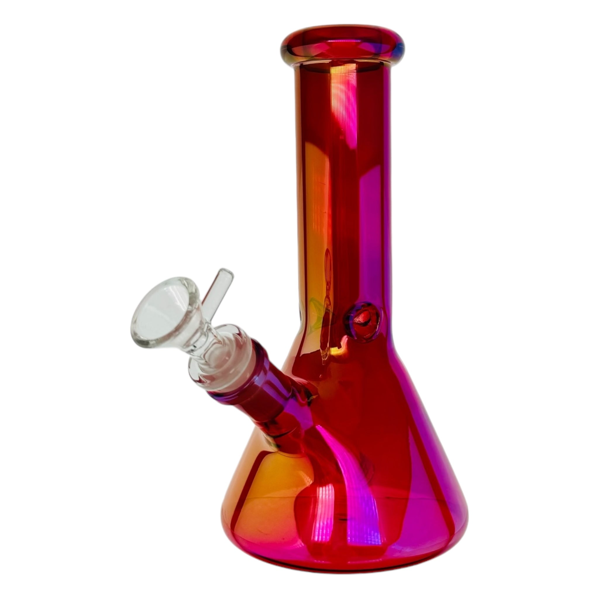 8 Inch Cherry Red Metallic Beaker Bong