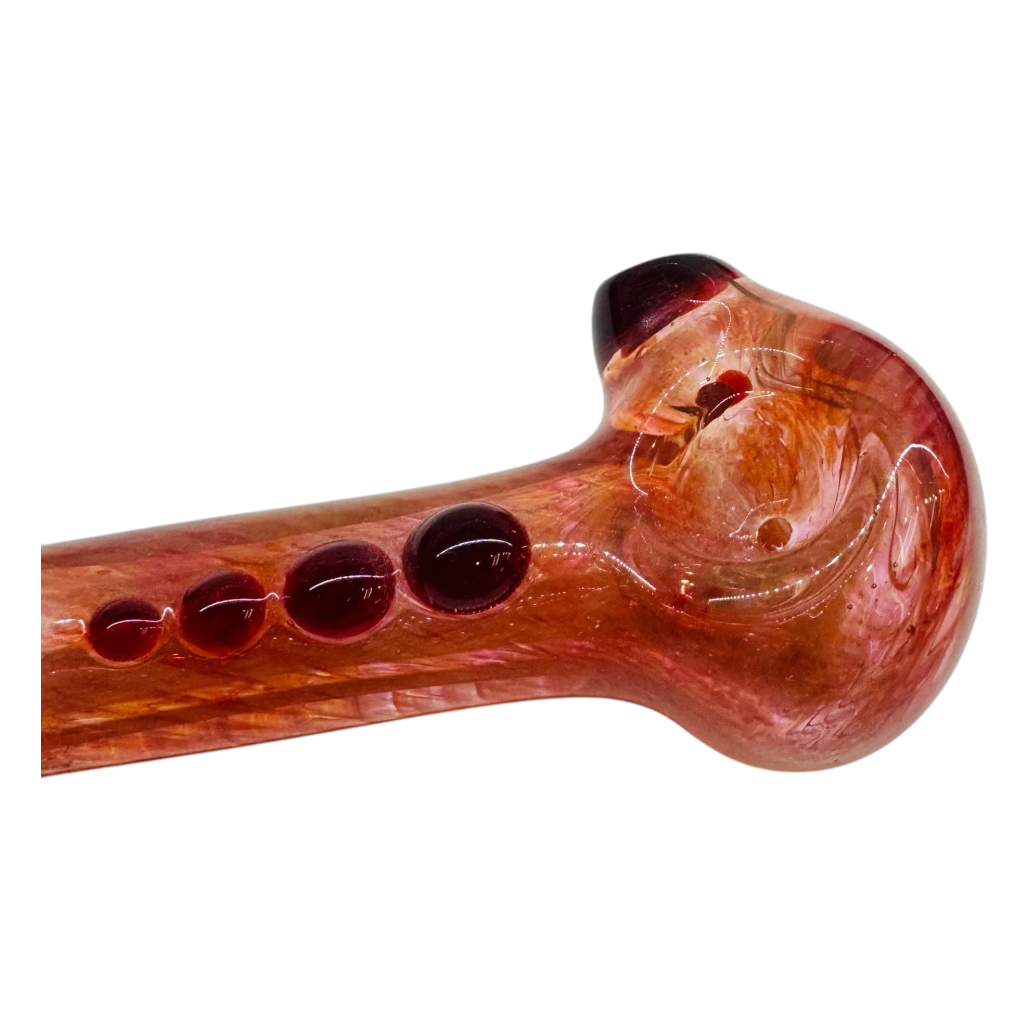 Long Red Glass Hand Pipe