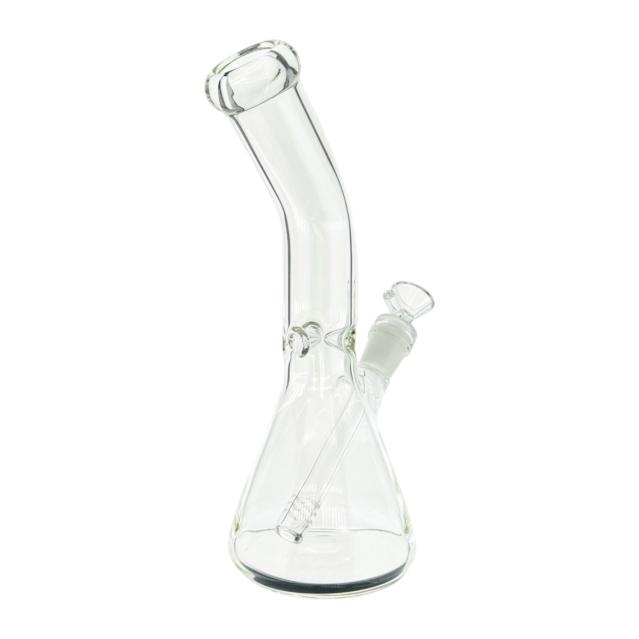 Clear Beaker Glass Bong With Bent Neck 10 Inch