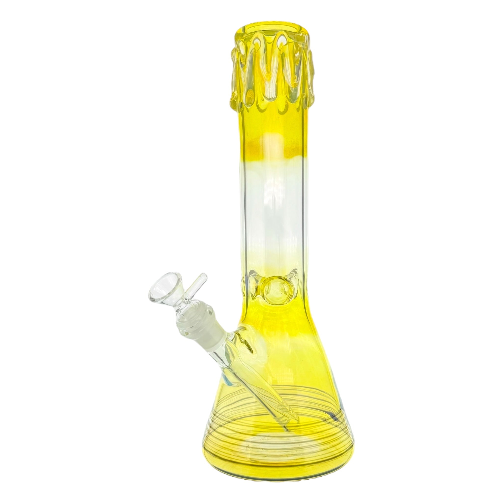 Fumed 12 Inch Beaker Base Bong With Color Spiral Wrap Base