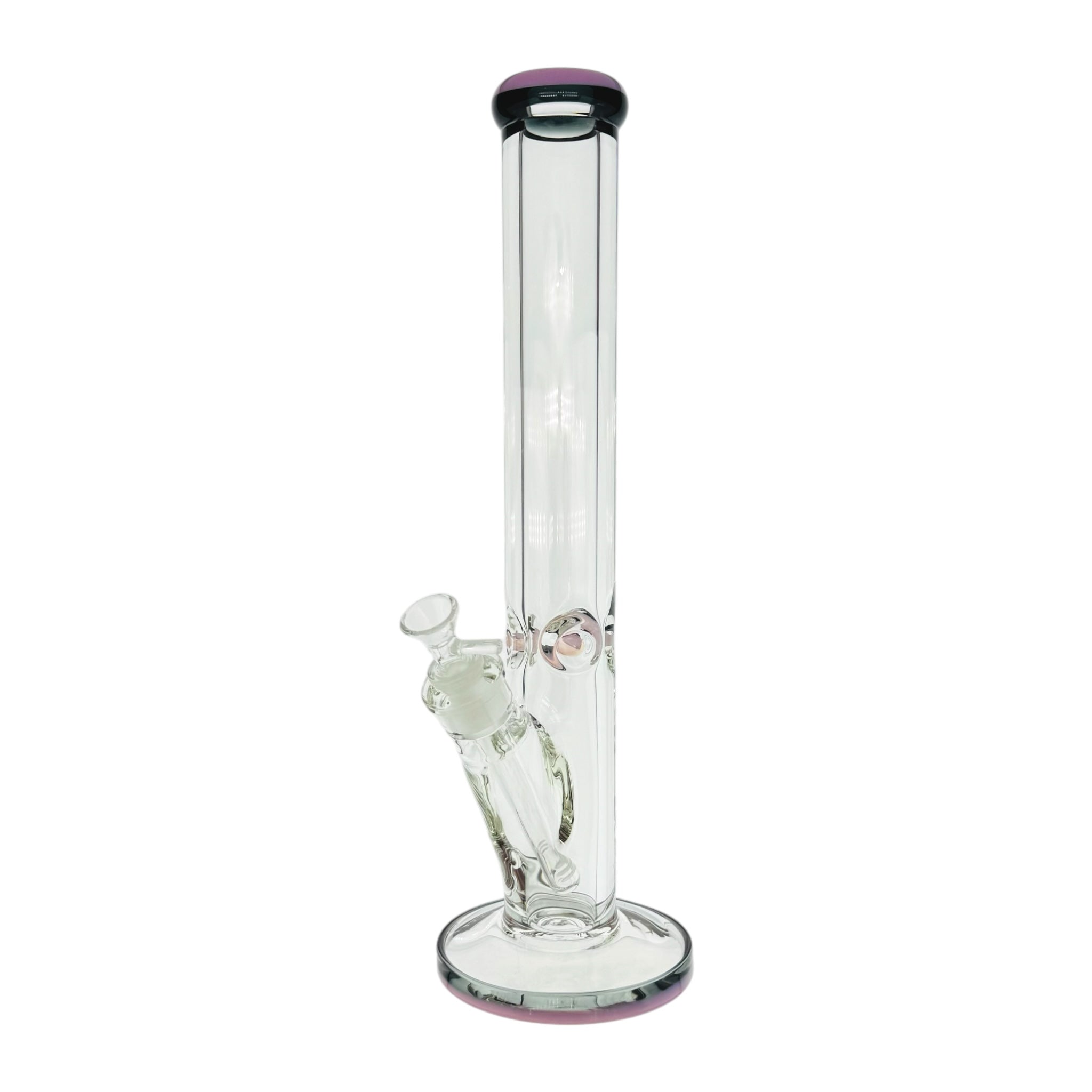 cute bong 9mm Thick Pink And Black Two Tone Straught Tube Bong 16 Inches tall