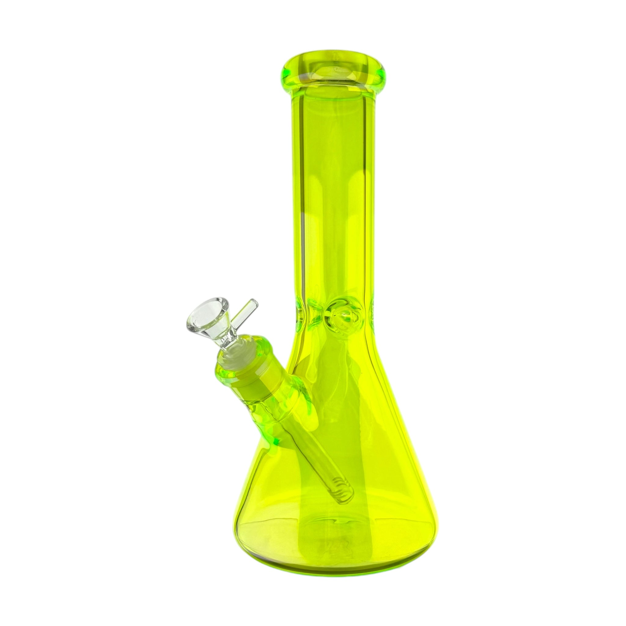 9mm Thick Green UV Reactive Beaker Glass Bong 12 Inch